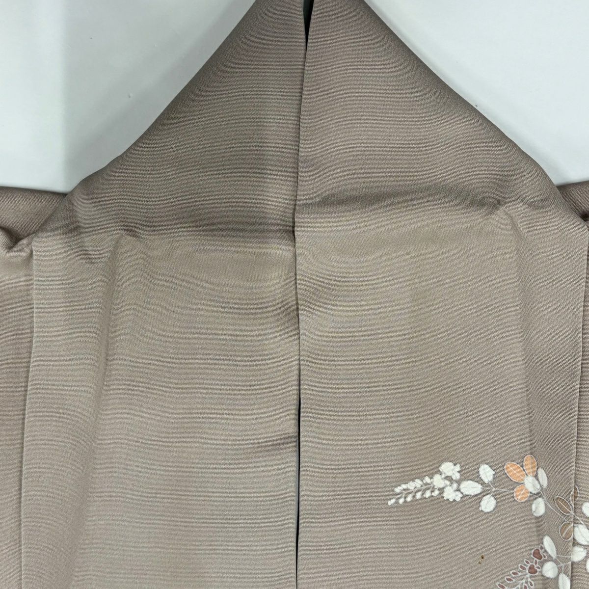 付下 身長156cm 袖長63cm S 雙層 秋草 木賊 金銀彩 灰茶 純蠶絲 秀品級 一つ紋