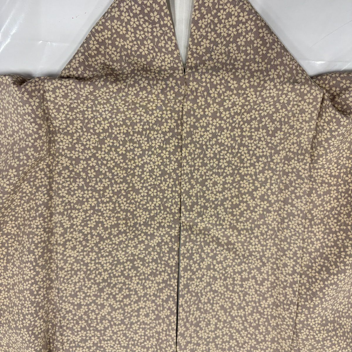 【美品】 付下 身長163.5cm 袖長63.5cm S 雙層 櫻花 霞 逐漸染 薄茶 純蠶絲 優品級