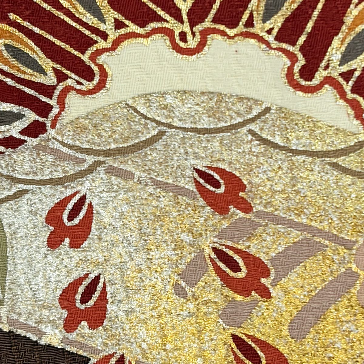 訪問服 身長161cm 袖長66cm M 雙層 花筏 芝 金絲 金銀彩 鶯 經典純蠶絲 優品級