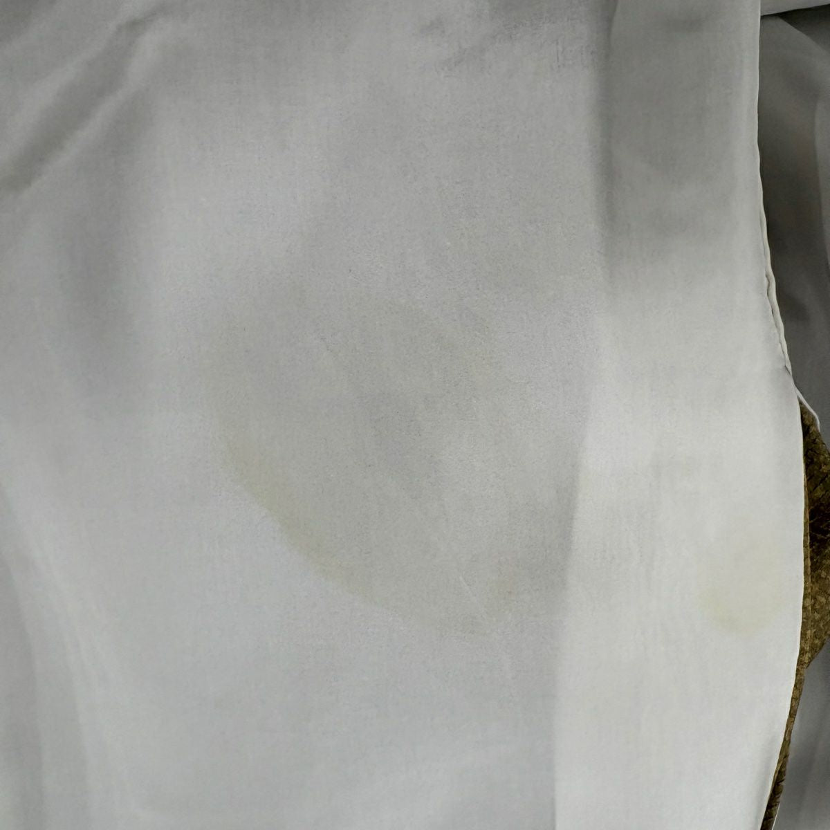付下 身長159.5cm 袖長66.5cm M 雙層 落款あり 辻花染圖案 染分 ぼかし 茶綠 純蠶絲 名品級