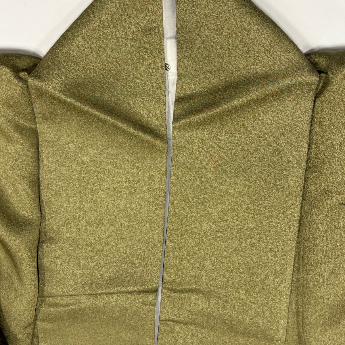 【美品】 付下 身長157cm 袖長64cm M 雙層 寶盡くし 金絲 金銀彩 鶯色 純蠶絲 秀品級