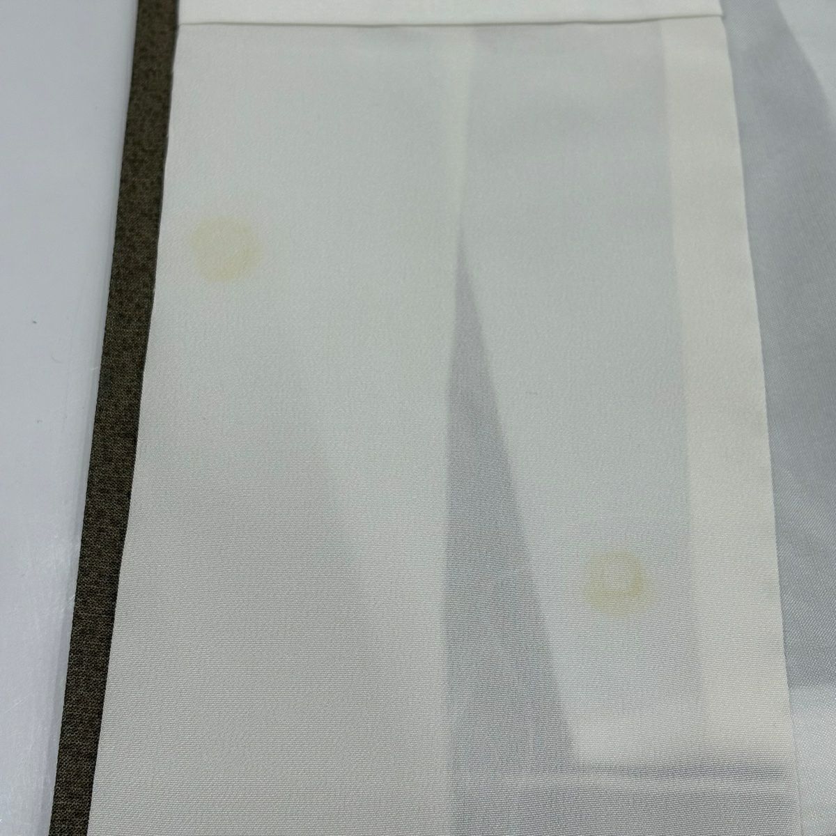 【美品】 付下 身長162.5cm 袖長67cm M 雙層 和樂器 藤 金銀彩 漸層 茶綠 純蠶絲 優品級
