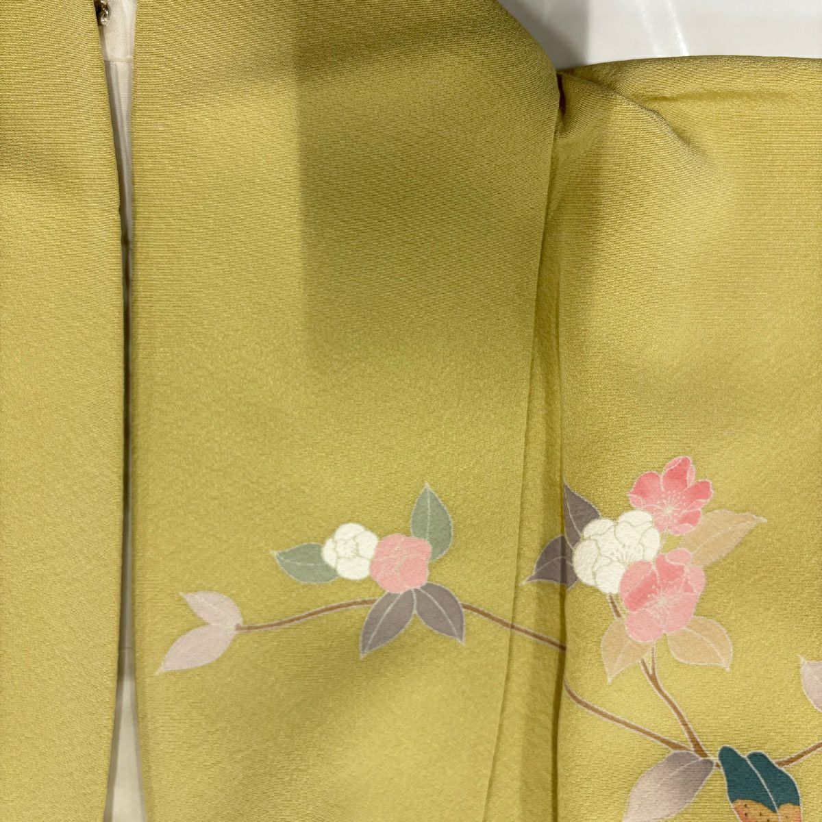 訪問服 身長155.5cm 袖長63cm S 雙層 枝花 抹茶 純蠶絲 秀品級