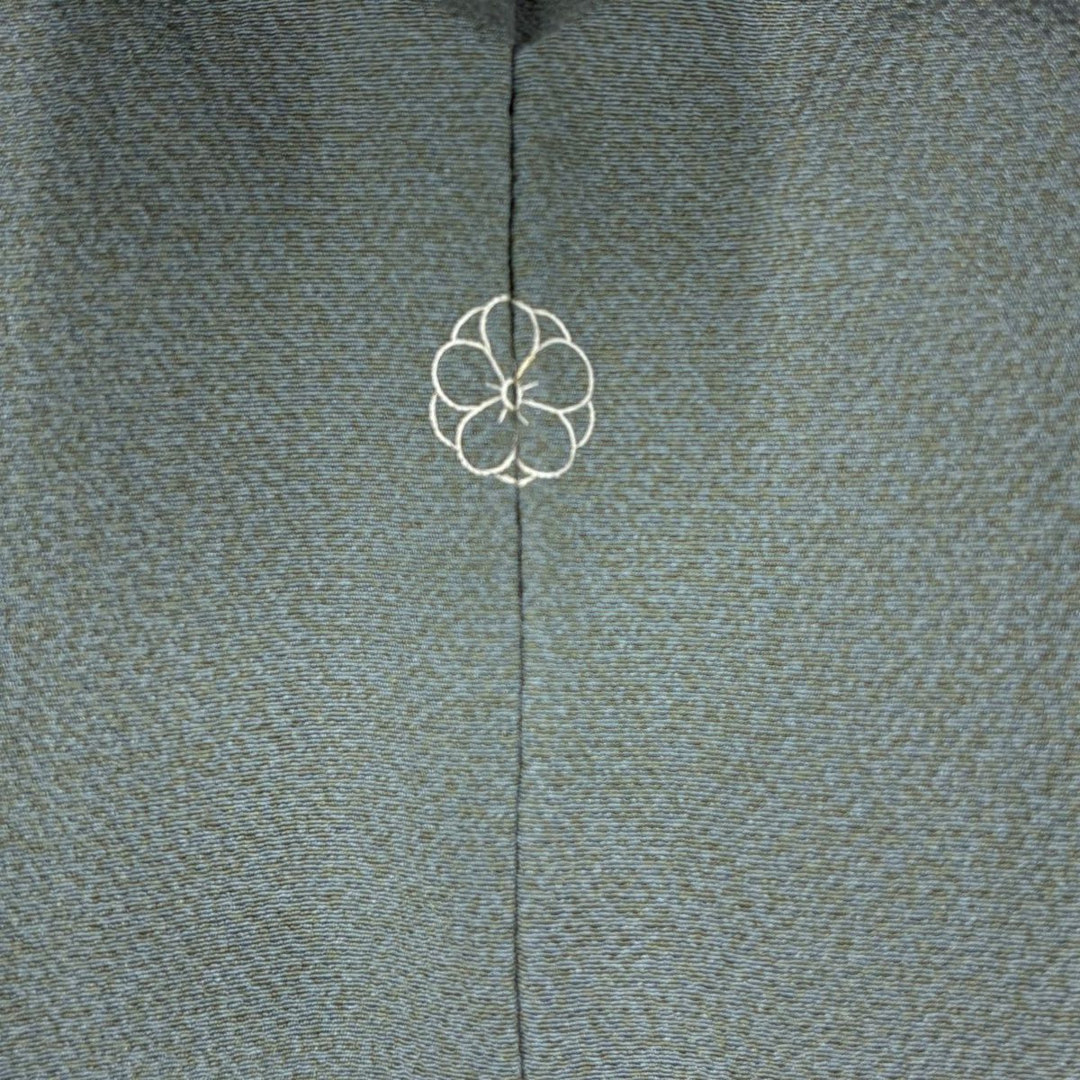訪問服 身長158cm 袖長63.5cm S 雙層 菊花 草花紋 金絲 金銀彩 灰綠 純蠶絲 秀品級 一個紋