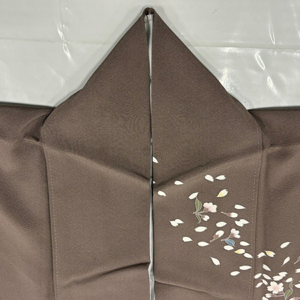 【美品】訪問服 身長164.5cm 袖長66cm M 雙層 童 櫻花 薄小豆 純蠶絲 秀品級