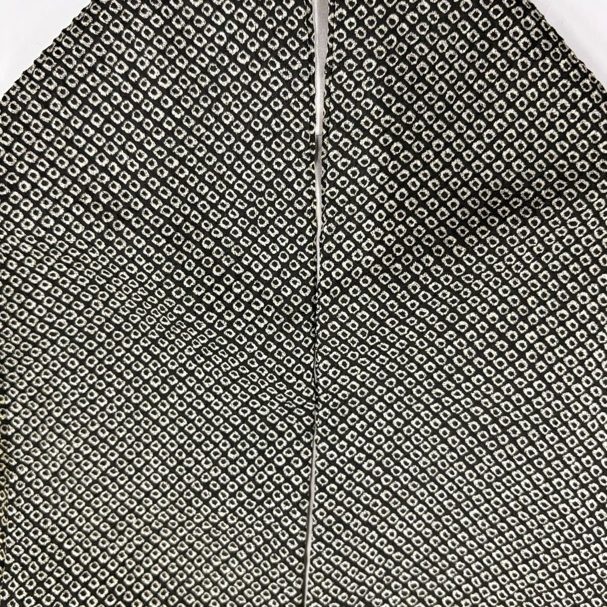 【美品】 付下 身長158.5cm 袖長66cm M 雙層 枝梅花 刺繡 墨 黑 純蠶絲 名品級