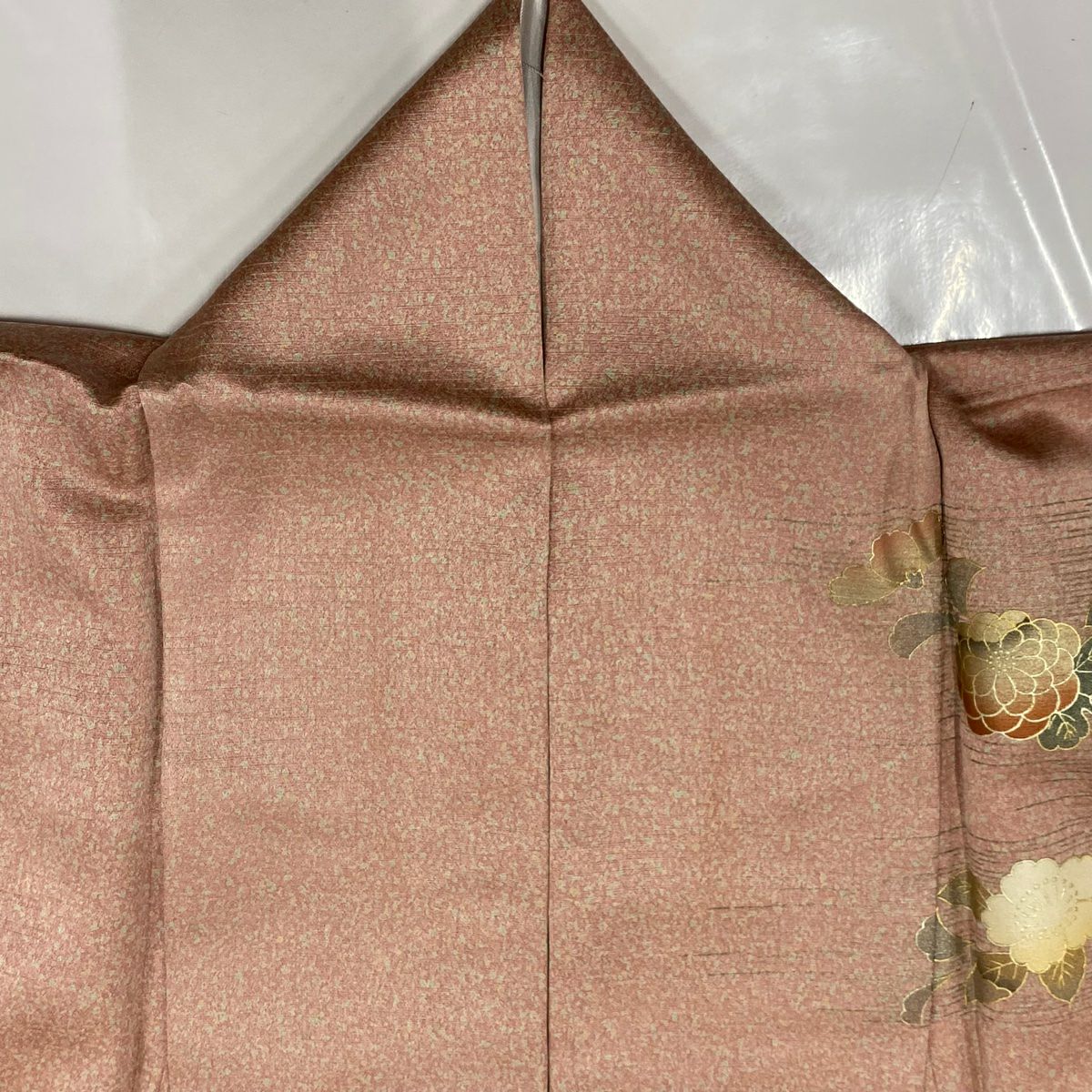 訪問服 身長153.5cm 袖長63cm S 雙層 菊花 櫻花 金絲 金銀彩 粉紅 純蠶絲 秀品級