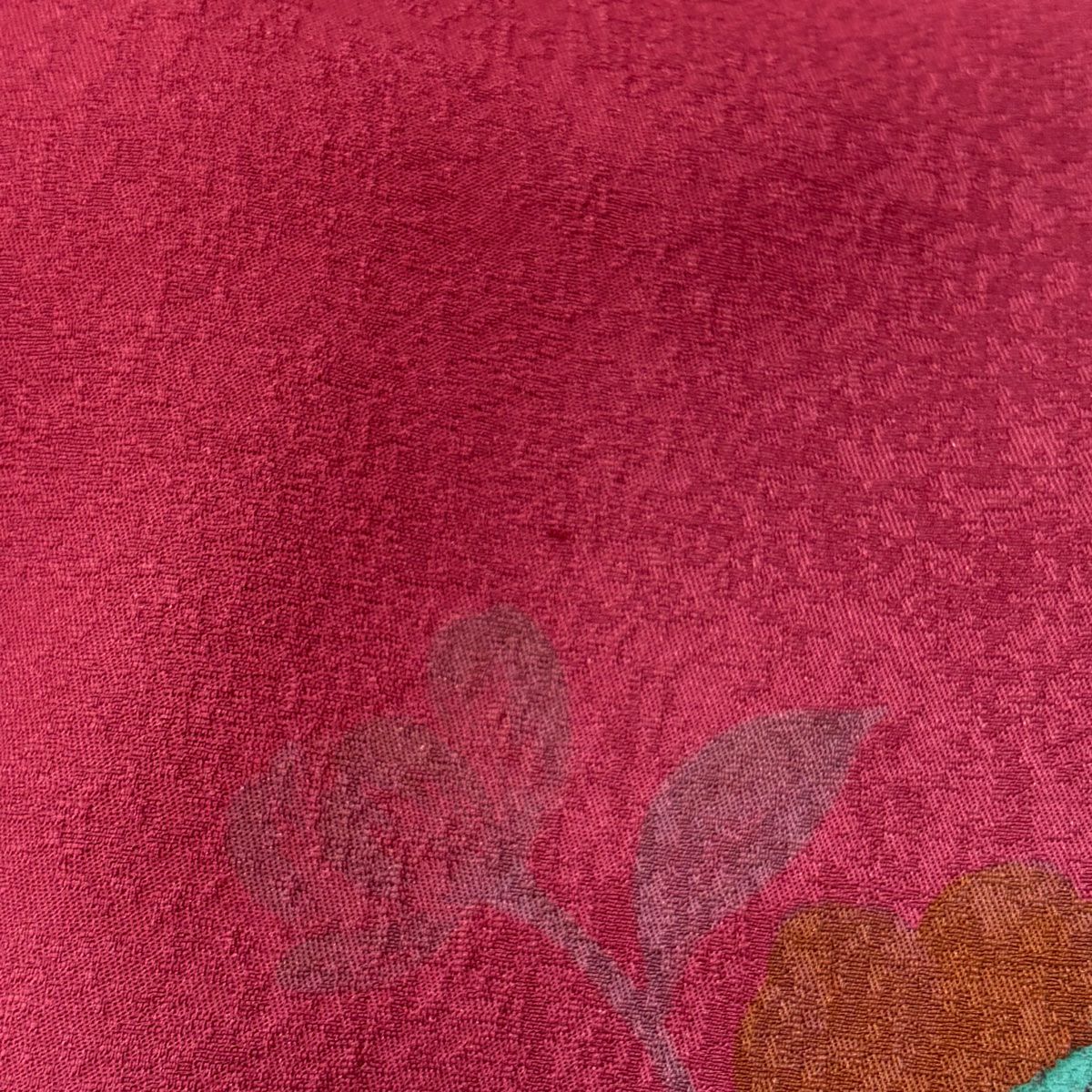 【美品】振袖禮服 身長159cm 袖長67cm M 雙層 山口小夜千 落款あり 草花紋紋 金銀彩 漸變 深粉色 純蠶絲 名品級