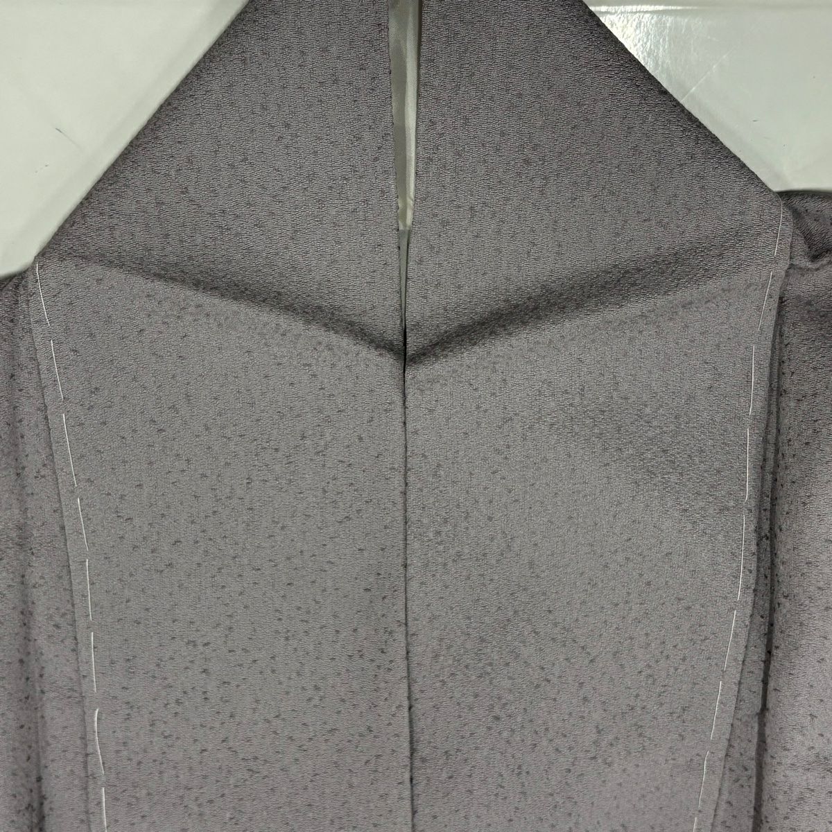 付下 身長169.5cm 袖長65.5cm M 雙層 椿葉紋 絞染 漸層 灰紫 純蠶絲 優品級