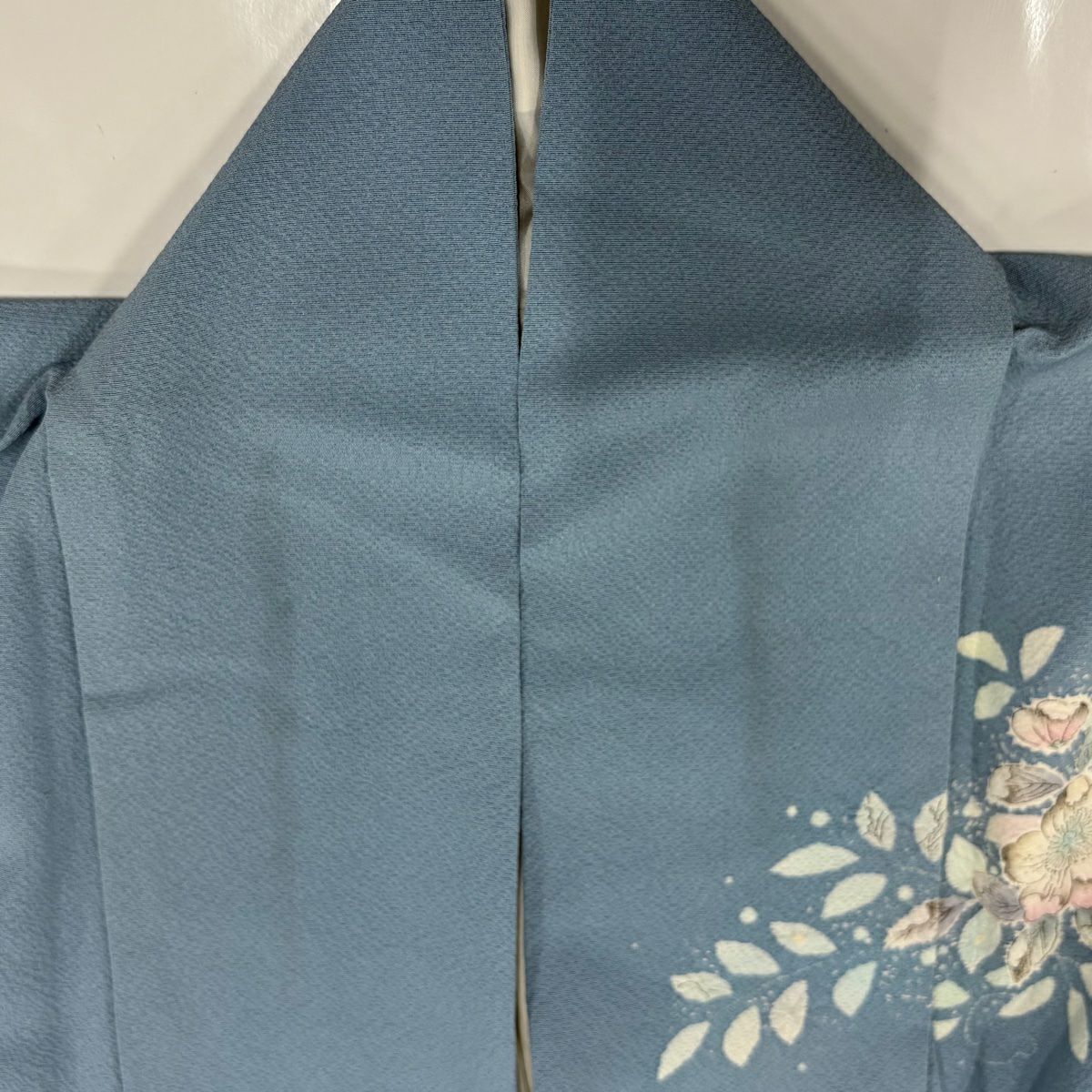 訪問服 身長157cm 袖長66.5cm M 雙層 辻花染 漸層 水藍 純蠶絲 名品級