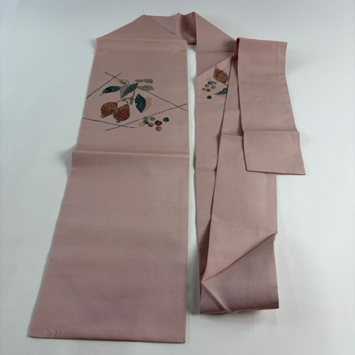 【美品】名古屋帶 秀品級 生物 金銀彩 粉紅 純蠶絲