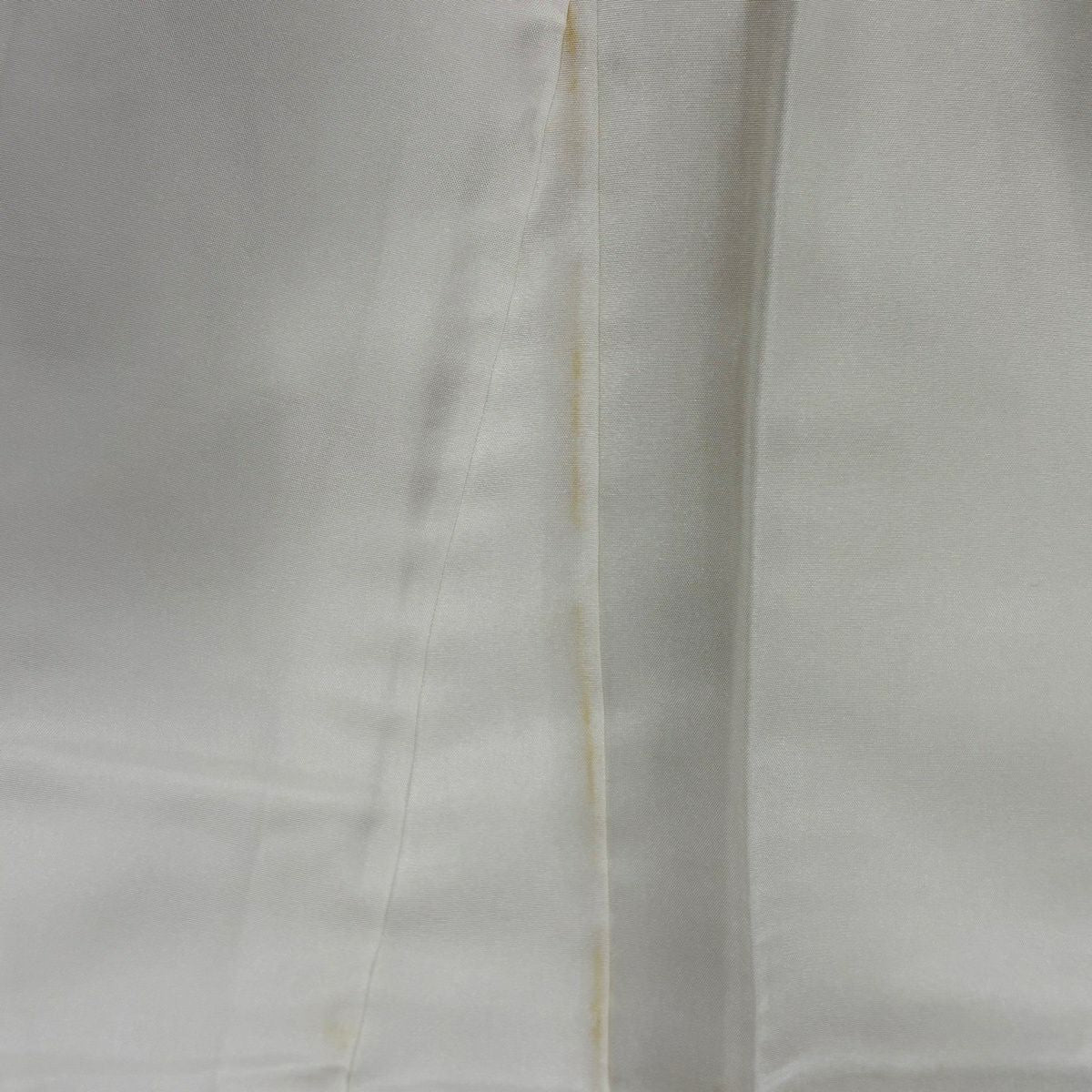 付下 身長157cm 袖長62cm S 雙層 旋梅花 牡丹 金絲 金銀彩 淺黃 純蠶絲 名品級