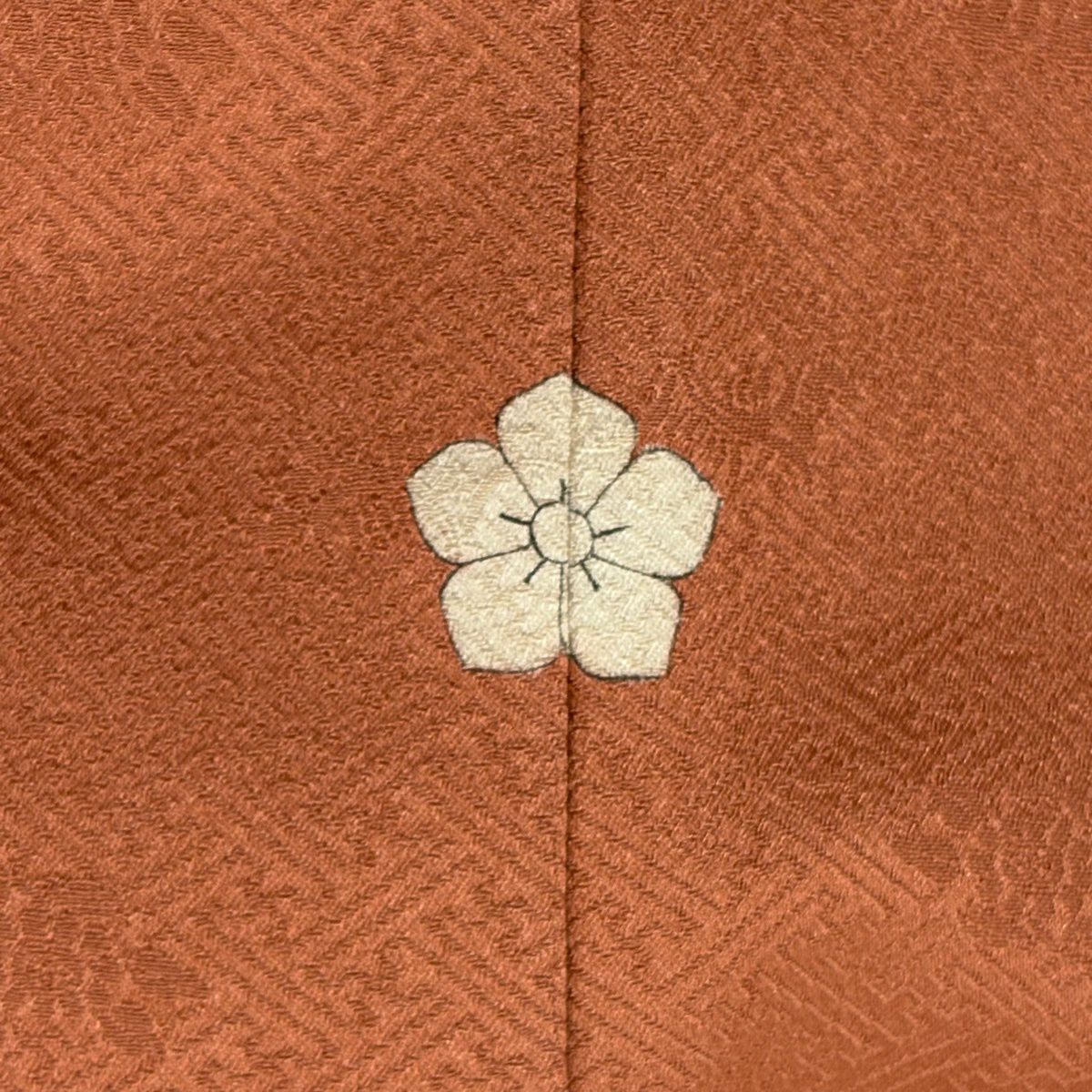 訪問服 身長158.5cm 袖長63cm S 雙層 扇子面 草花紋紋 刺繡 絞染 鮭粉色 純蠶絲 秀品級 一つ紋