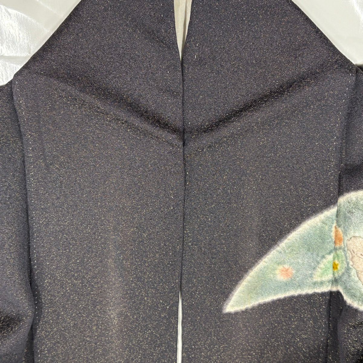 訪問服 身長158cm 袖長64cm M 雙層 櫻花 金通 絞染 灰 純蠶絲 名品級
