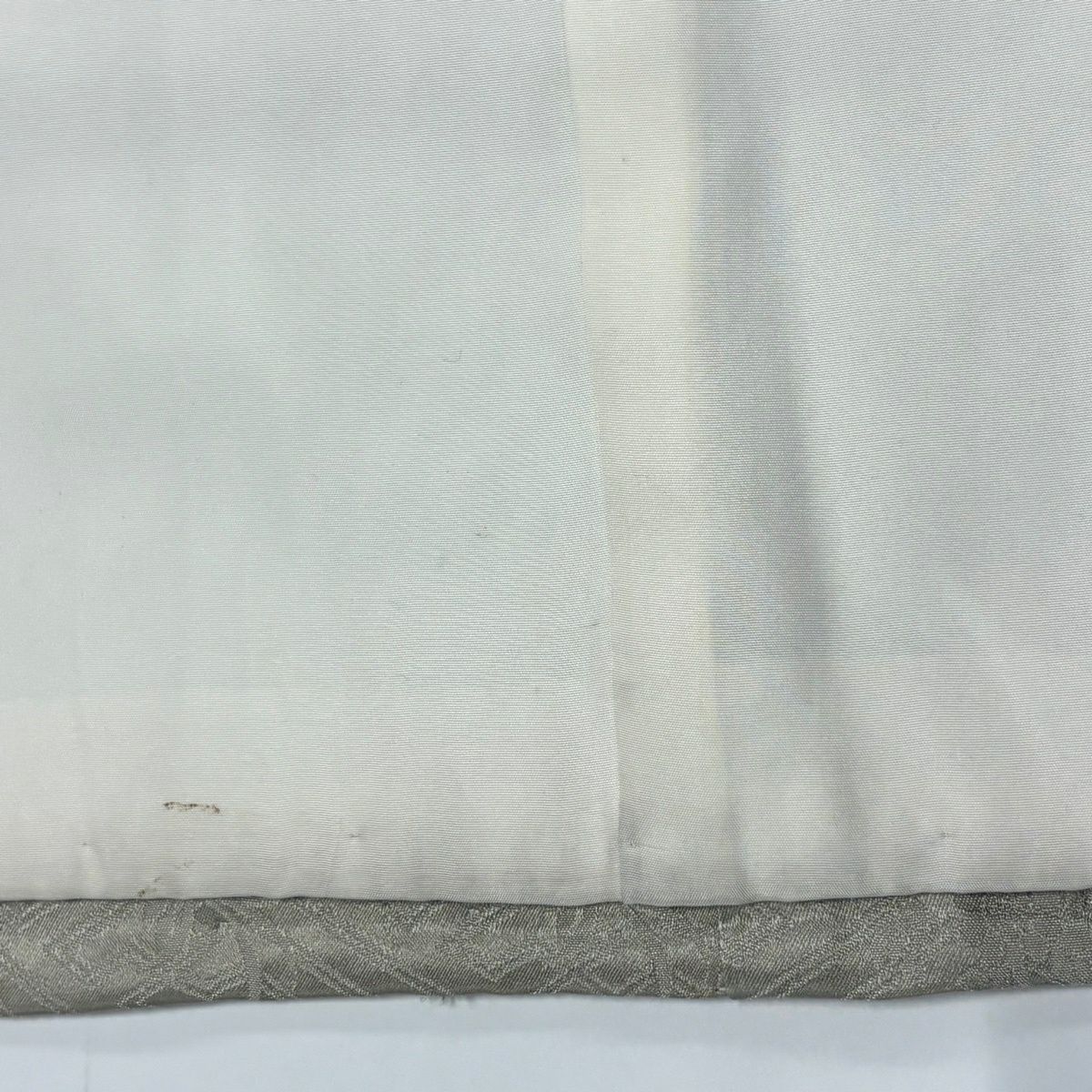 訪問服 身長160cm 袖長64.5cm M 雙層 椿 雲紋 刺繡 絞染 灰綠 純蠶絲 秀品級 三つ紋