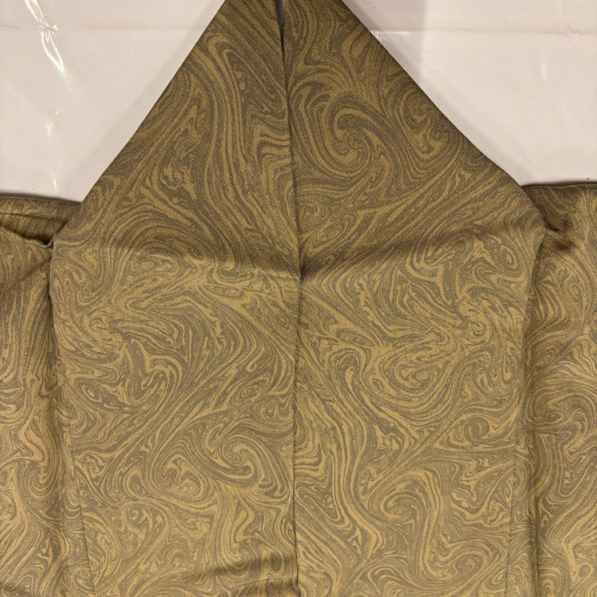 【美品】 付下 身長154cm 袖長63.5cm S 雙層 墨流染 灰綠 純蠶絲 名品級