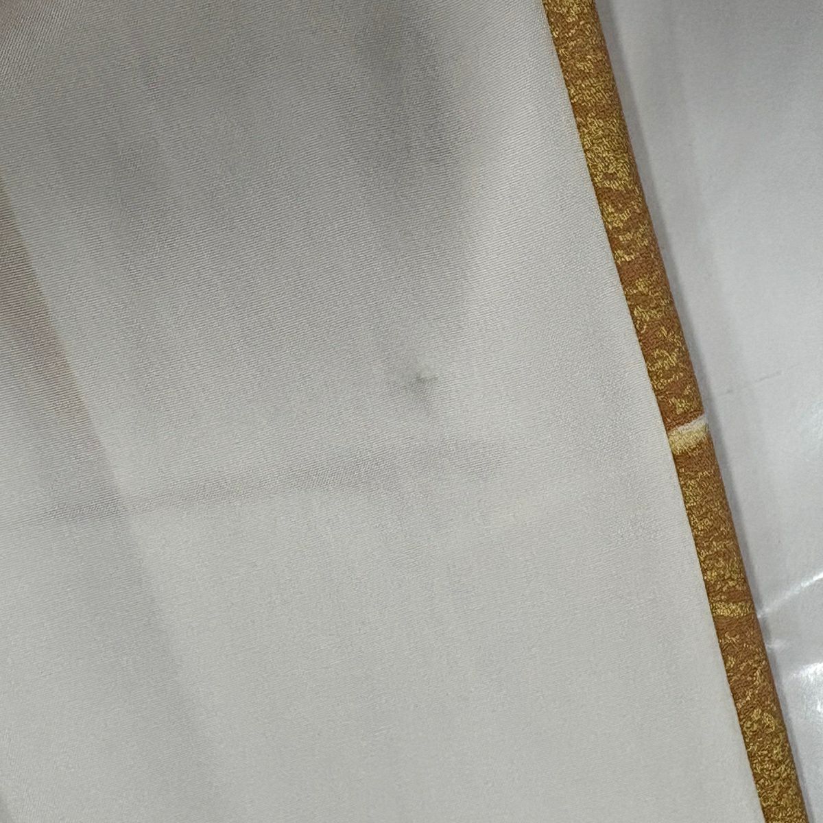 【美品】訪問服 身長163cm 袖長63.5cm S 雙層 花筏 流水 金銀彩 金茶 純蠶絲 秀品級