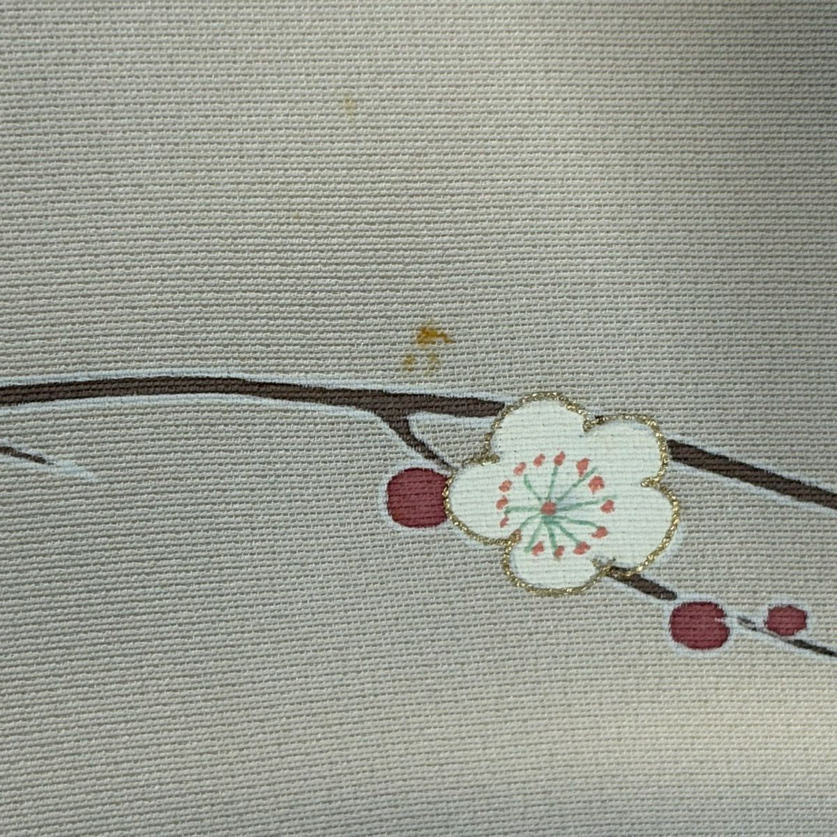 付下 身長155cm 袖長64cm M 雙層 菊花 枝梅花 金絲 金銀彩 灰 純蠶絲 優品級