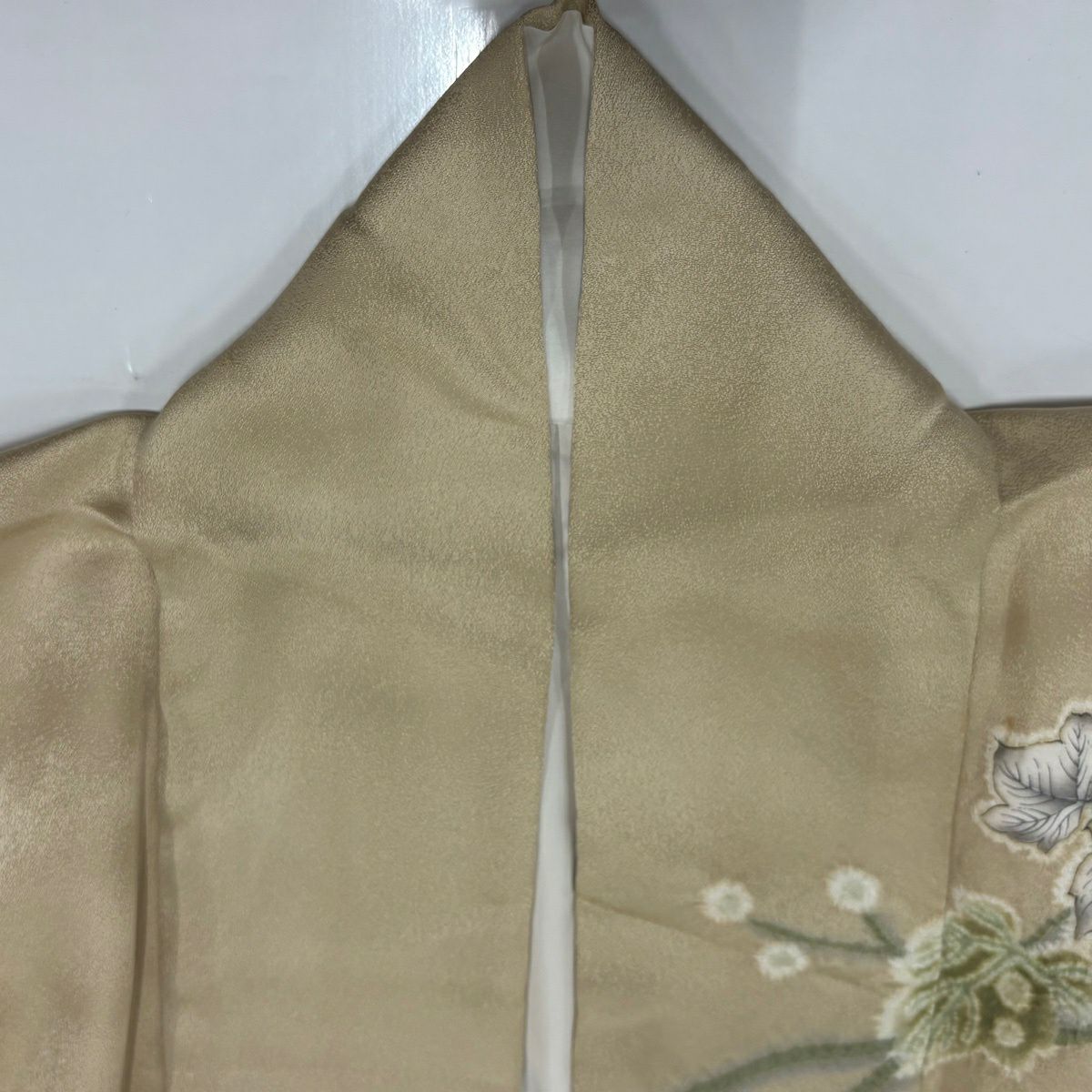 訪問服 身長160cm 袖長66.5cm M 雙層 辻花染 蔦 絞染 漸層 米色 純蠶絲 名品級