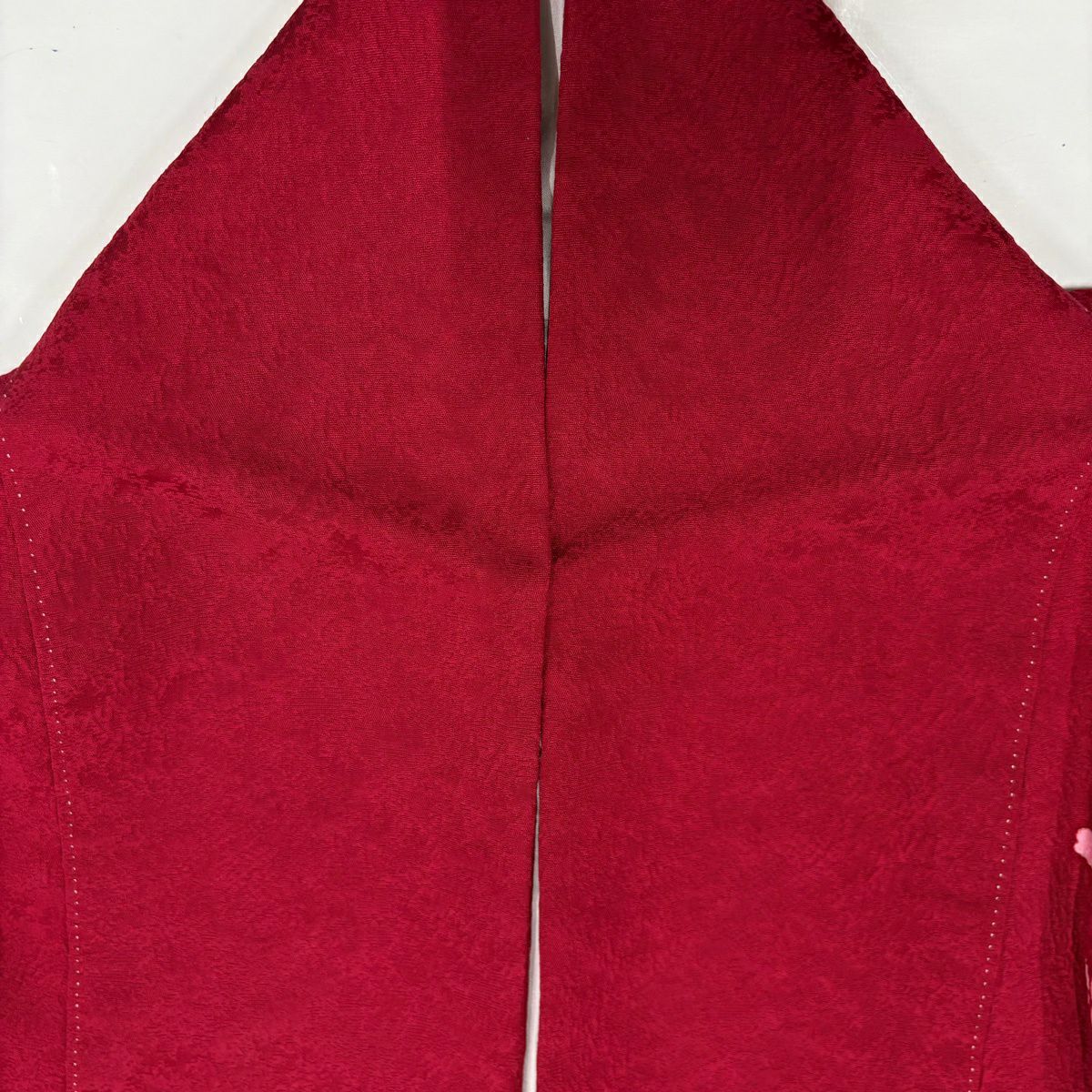 【美品】振袖禮服 身長160cm 袖長66cm M 雙層 手鞠 櫻花 金銀彩 紅 純蠶絲 名品級