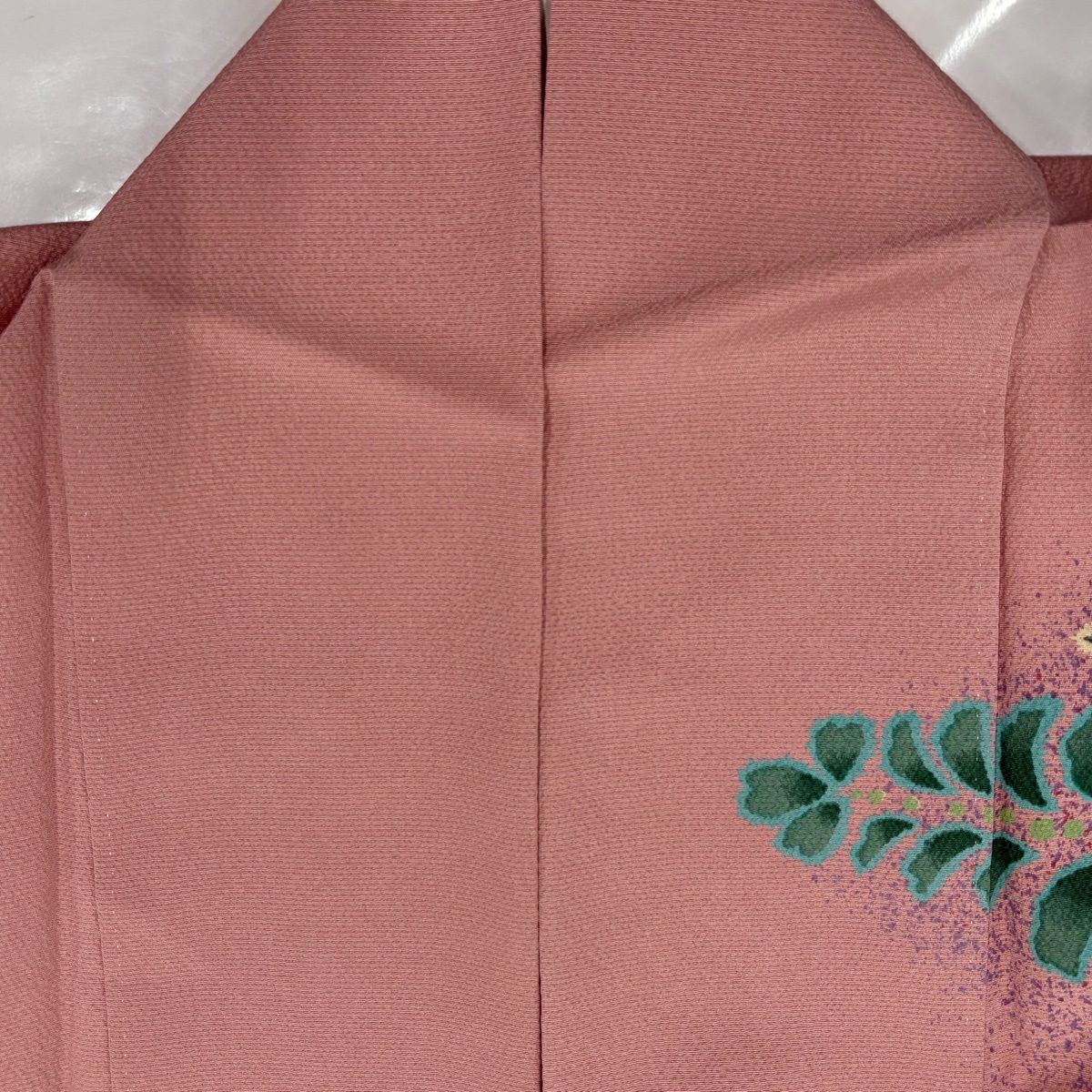 【美品】訪問服 身長160cm 袖長66.5cm M 雙層 扇子面 辻花染 金銀彩 漸層 粉色 純蠶絲 優品級