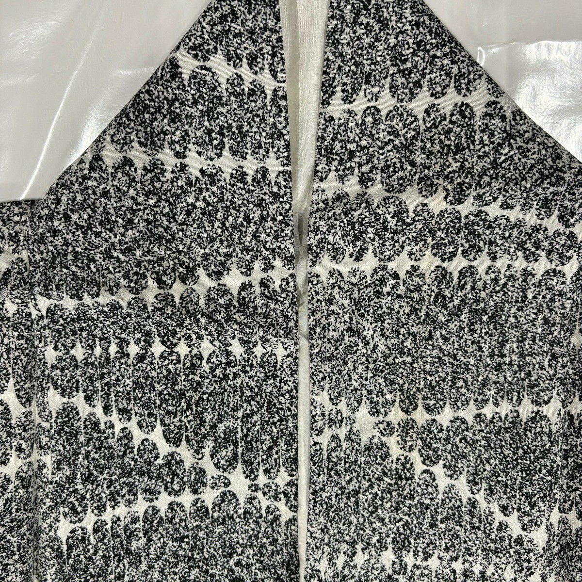 【美品】 小紋 身長164.5cm 袖長65cm M 雙層 幾何學 黑灰 純蠶絲 秀品級