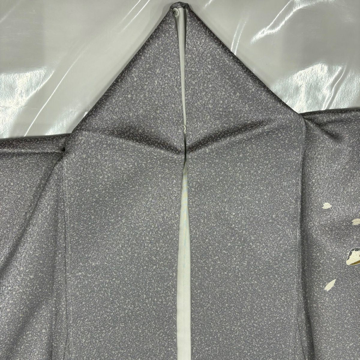 【美品】 付下 身長156.5cm 袖長62cm S 雙層 大和 貝合 笛 灰 純蠶絲 秀品級