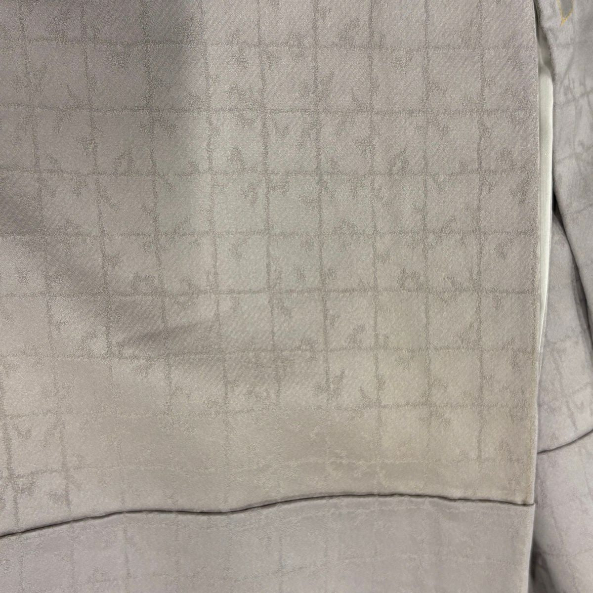 訪問服 身長159.5cm 袖長65cm M 雙層 椿 霞 金銀彩 絞染 灰紫 純蠶絲 秀品級