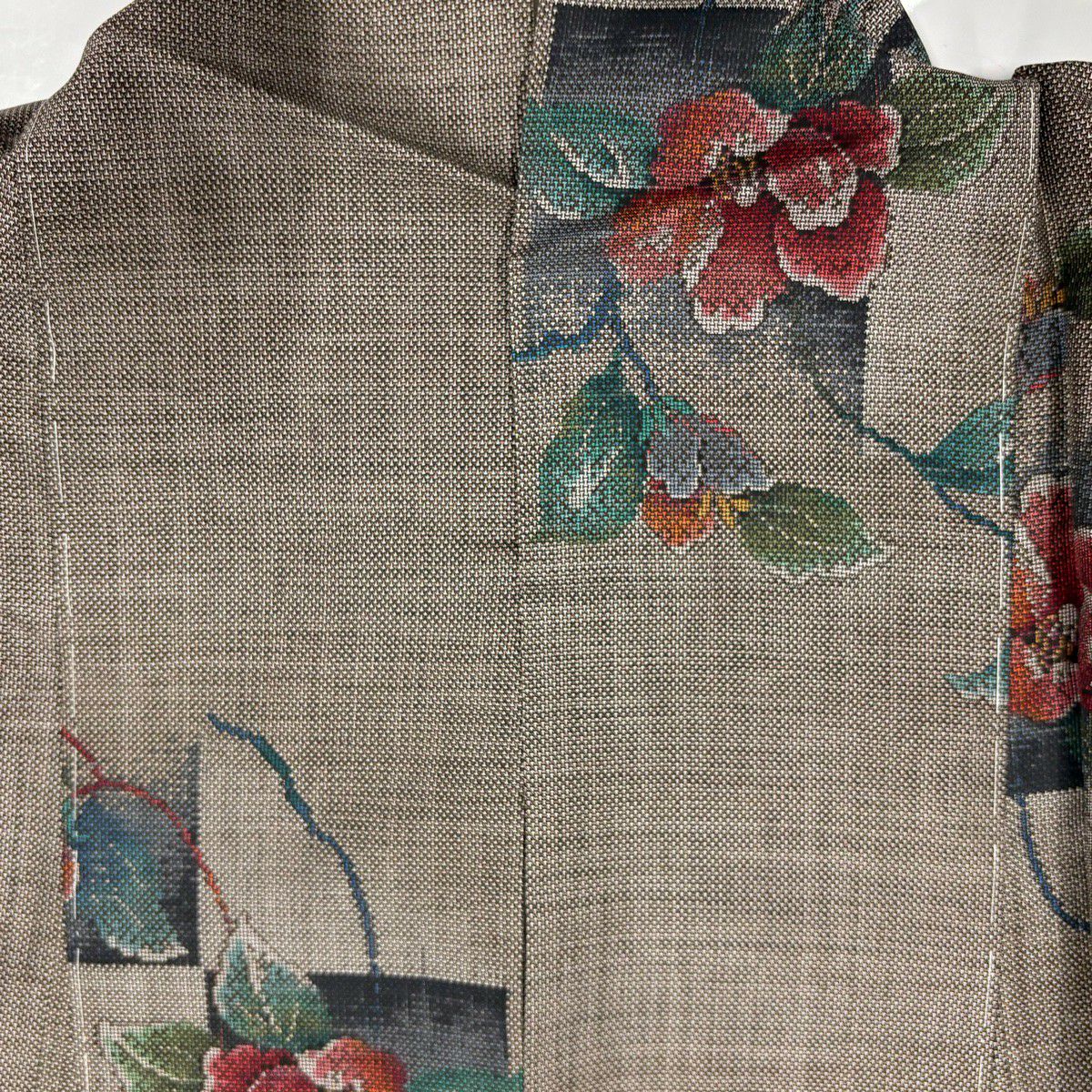 紬織 身長160.5cm 袖長63cm S 雙層 椿 色紙 灰茶 純蠶絲 秀品級
