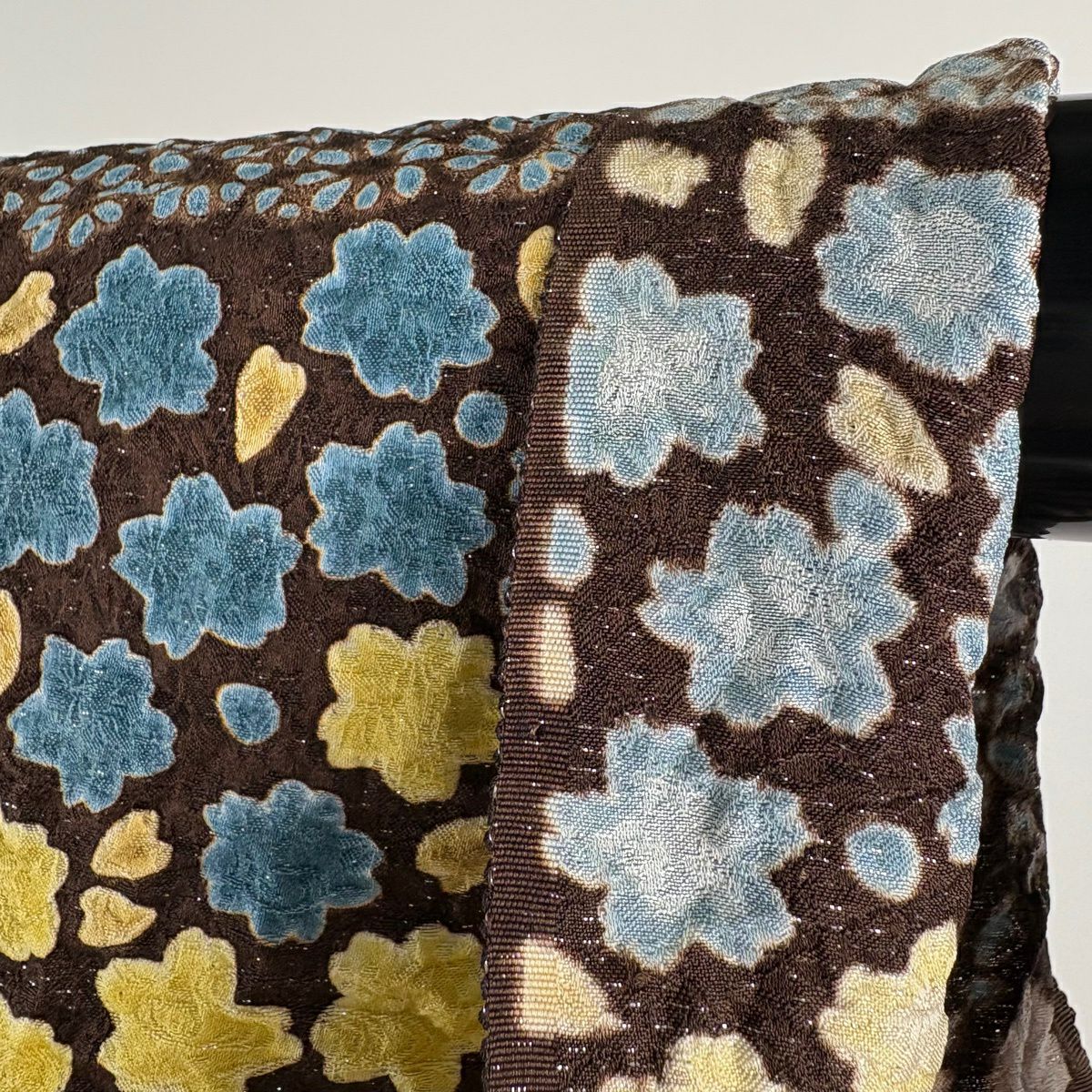 【美品】訪問服 身長172.5cm 袖長70cm 未仕立 單層 草花紋紋 竹子 銀通 絞染 茶紫 純蠶絲 逸品級