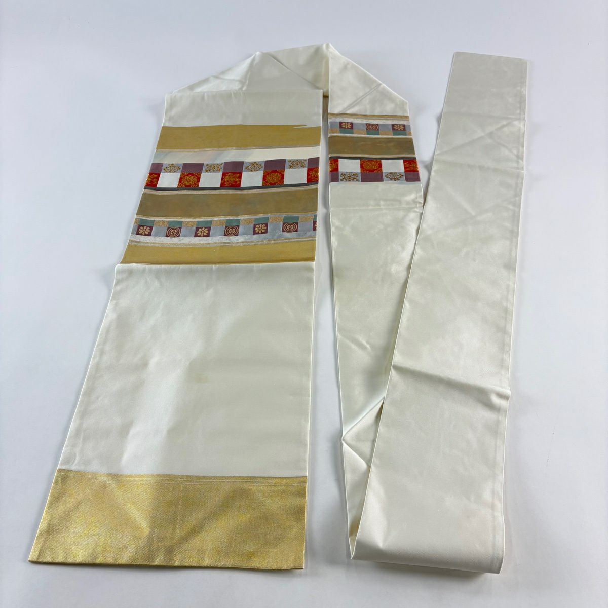 名古屋帶 秀品級 華紋 鳥 金絲 金銀彩 金色 純蠶絲