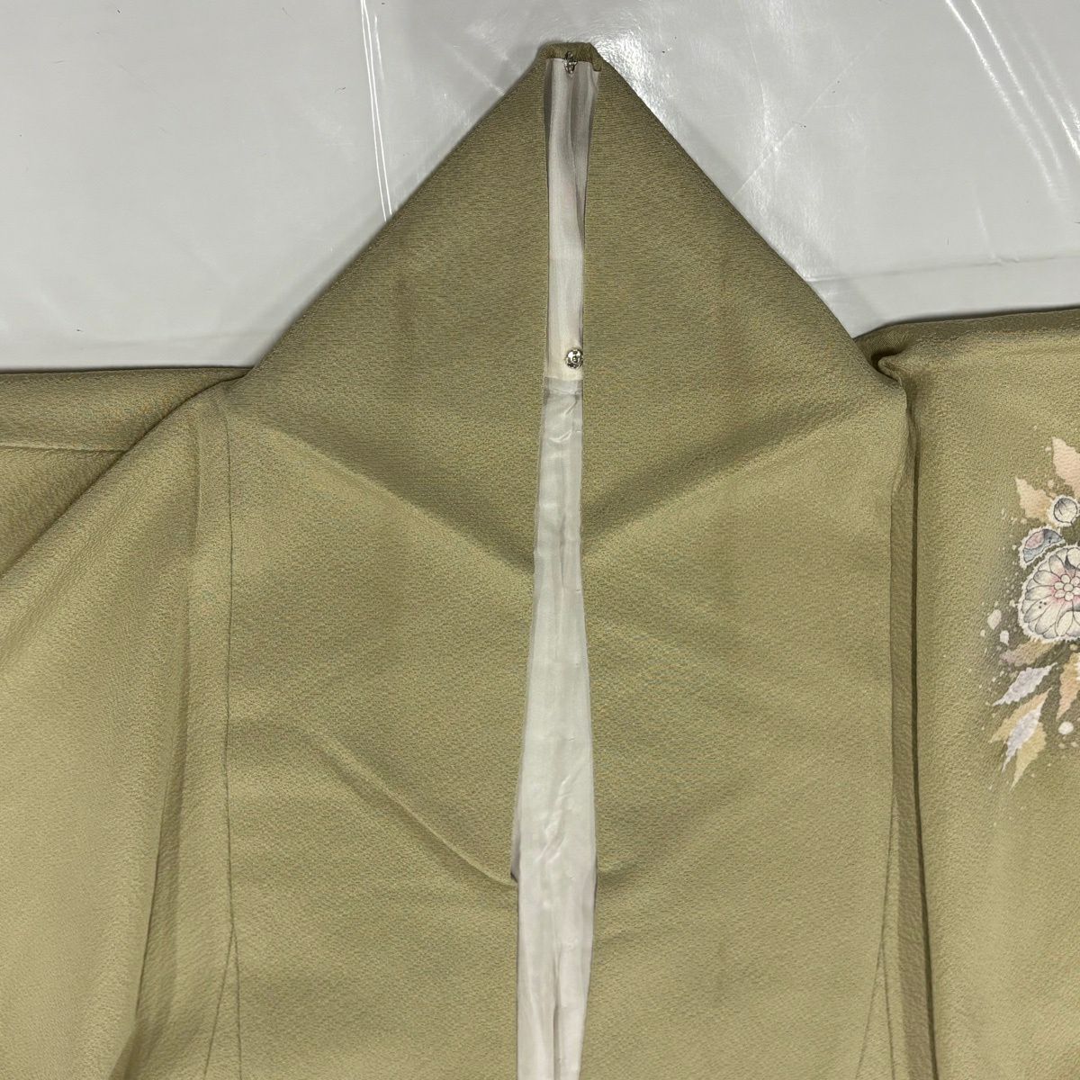 付下 身長155cm 袖長62cm S 雙層 大和 辻花染 漸層 抹茶 純蠶絲 優品級