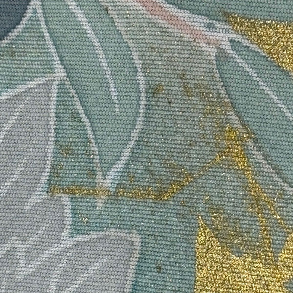 【美品】訪問服 身長161.5cm 袖長68cm L 雙層 草花紋紋 金彩裝飾 漸層 粉紅 純蠶絲 優品級