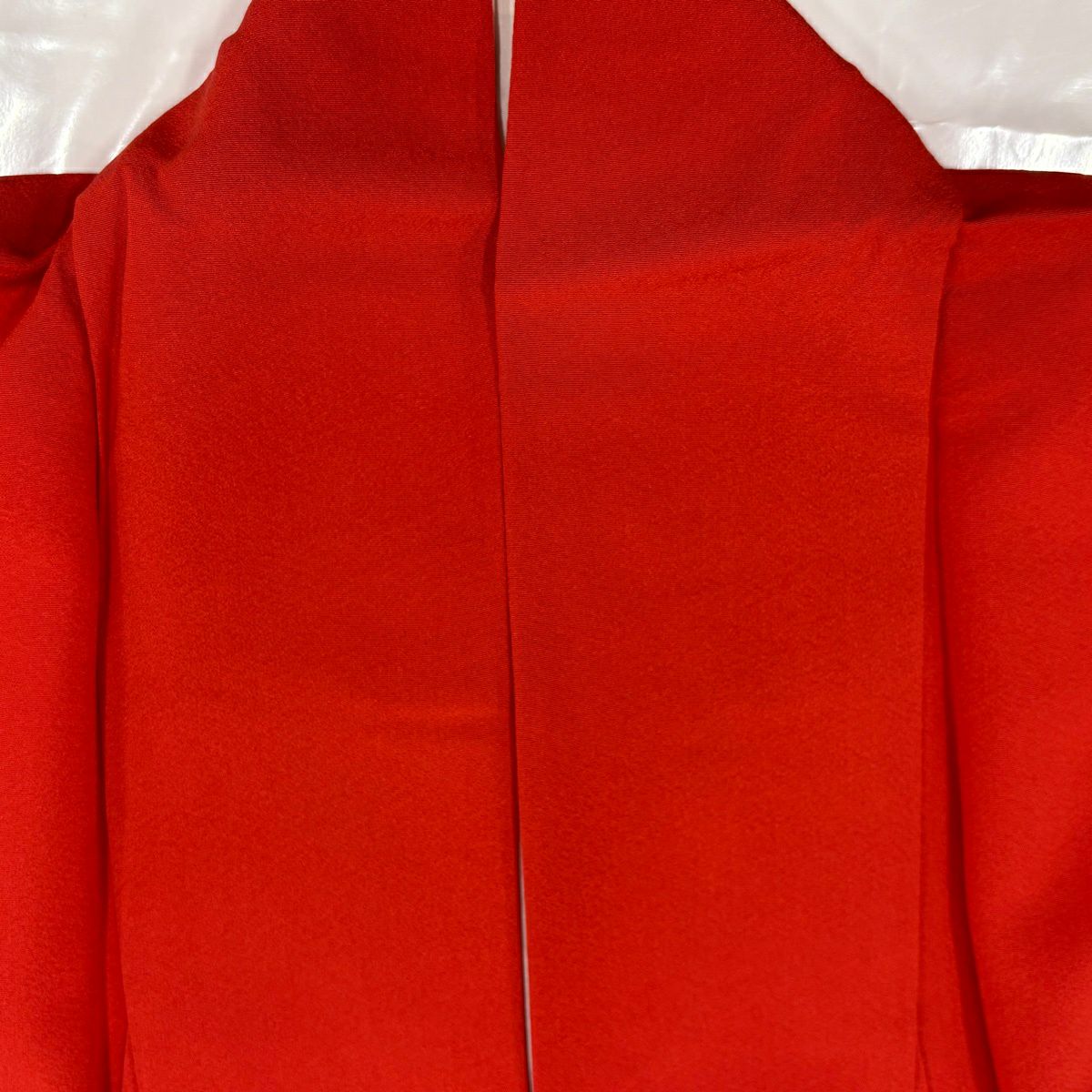 【美品】振袖禮服 身長161.5cm 袖長69cm L 雙層 落款 鴛鴦 草花紋紋 染分 ぼかし 紅 純蠶絲 秀品級