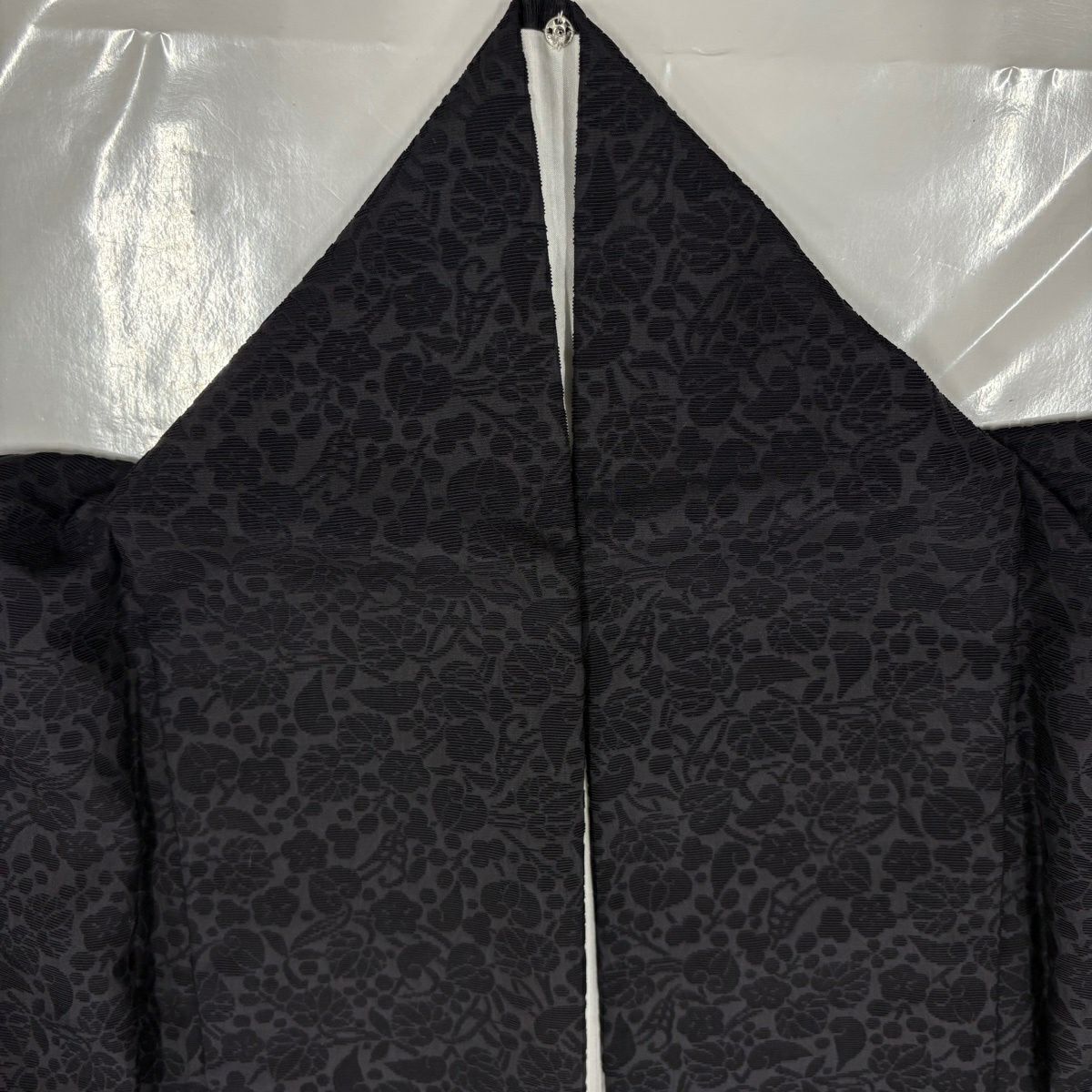 【美品】 付下 身長154cm 袖長63cm S 雙層 雪輪 梅花 金銀彩 漸層 深紫 純蠶絲 名品級