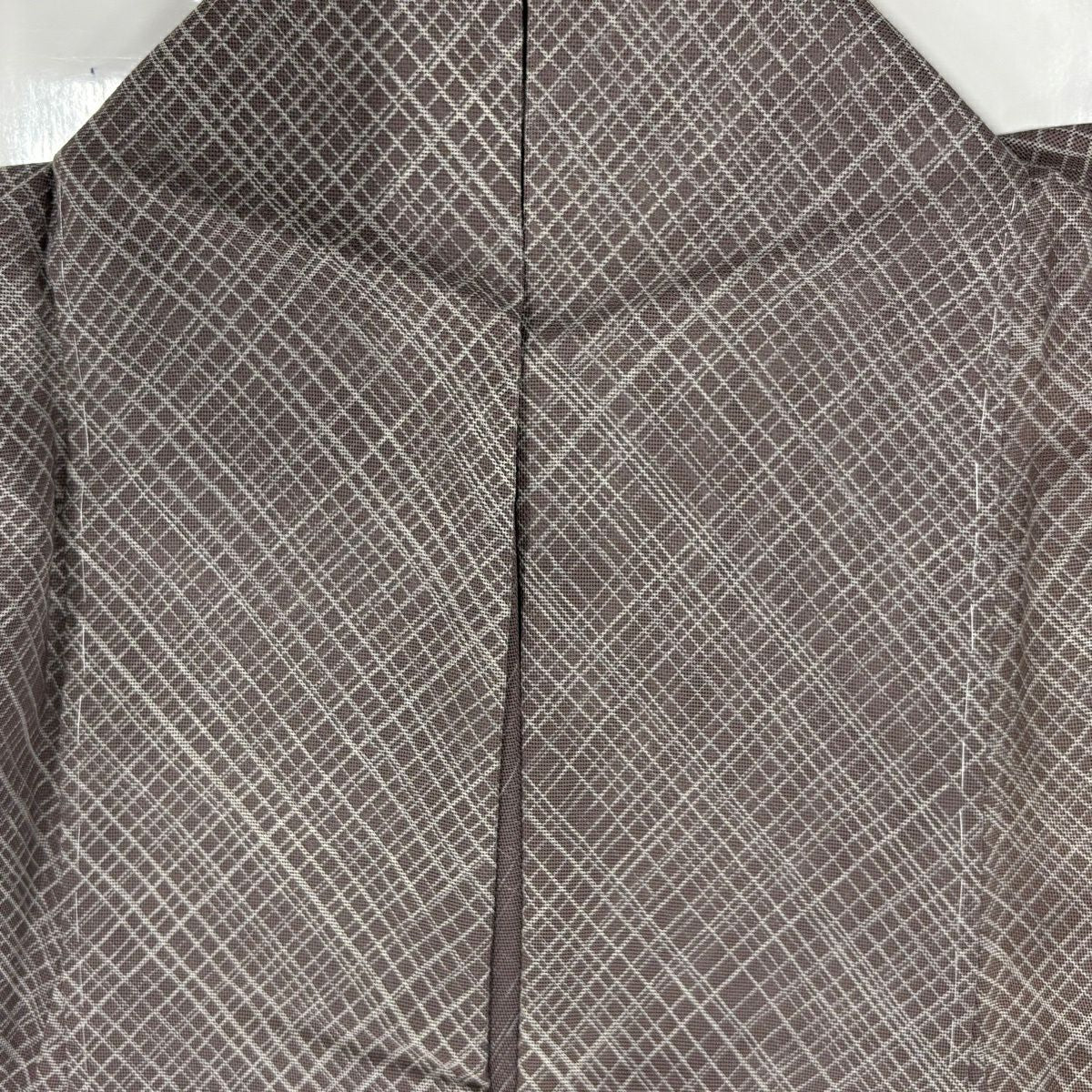 小紋 身長155.5cm 袖長64cm M 薄物 紗 幾何學 漸層 灰紫 純蠶絲 優品級