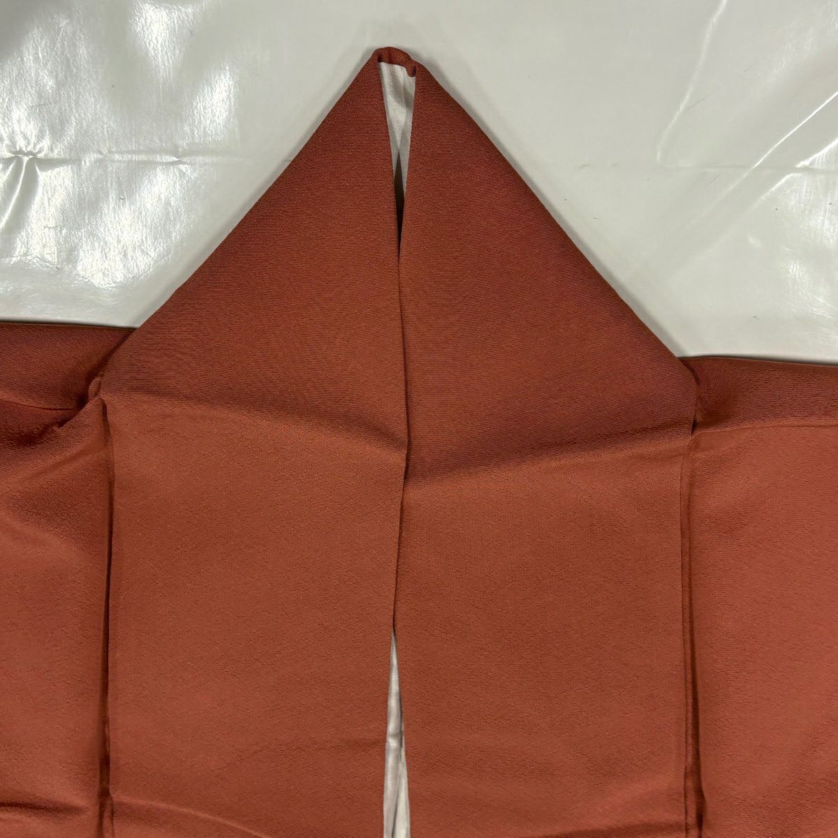 付下 身長150.5cm 袖長65cm M 雙層 菱格子 霞 刺繡 銀線 濃粉紅 純蠶絲 秀品級 一個紋