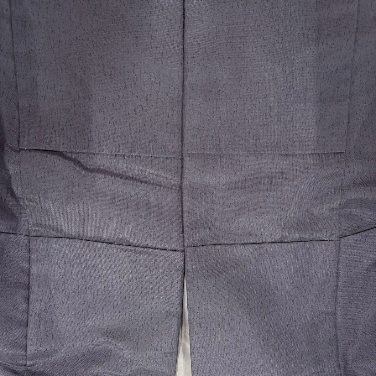 【美品】訪問服 身長157cm 袖長64cm M 雙層 紬織織 草花紋紋 幾何學圖案 灰紫 純蠶絲 秀品級
