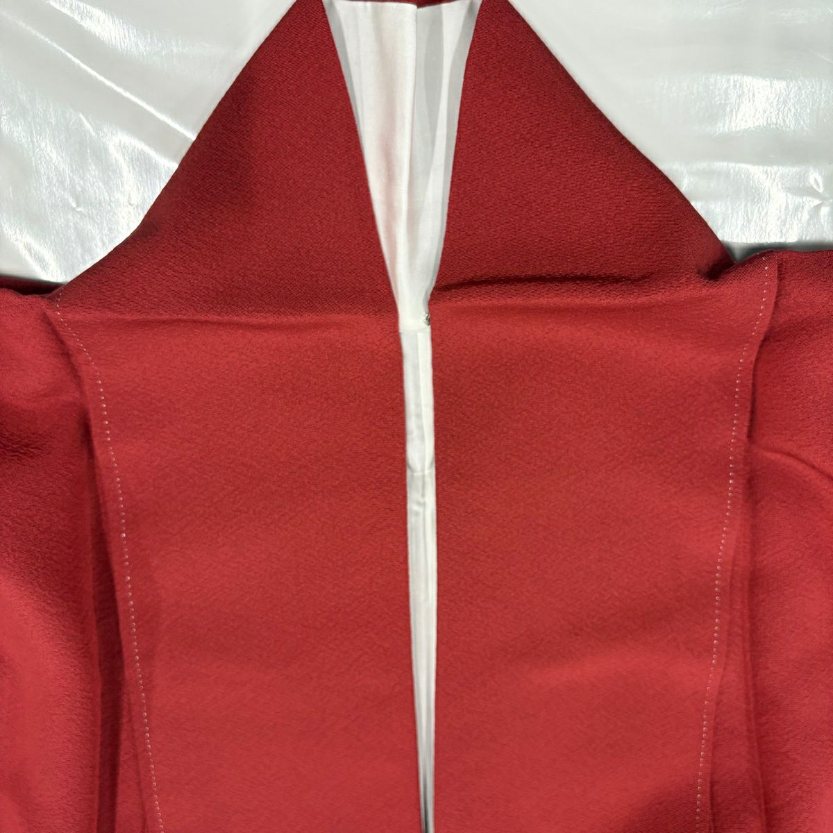 【美品】 付下 身長167cm 袖長68.5cm L 雙層 霞 枝花 茜 純蠶絲 秀品級