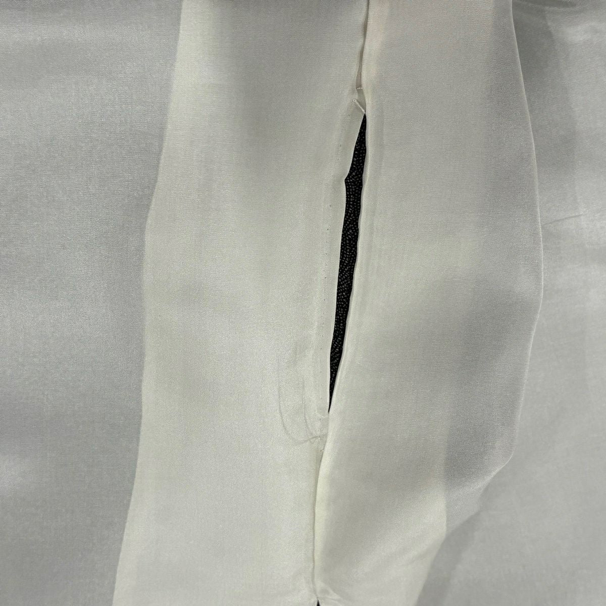 江戶小紋 身長153cm 袖長61cm S 雙層 落款 鮫 縮緬 黑灰 純蠶絲 名品級 一つ紋