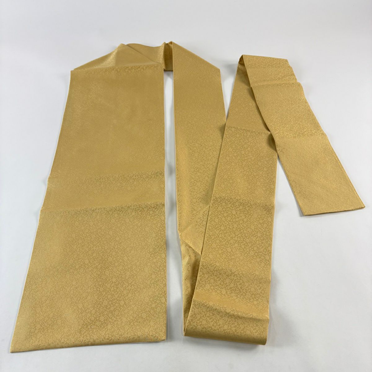 【美品】名古屋帶 秀品級 地紋 芥末色 純蠶絲