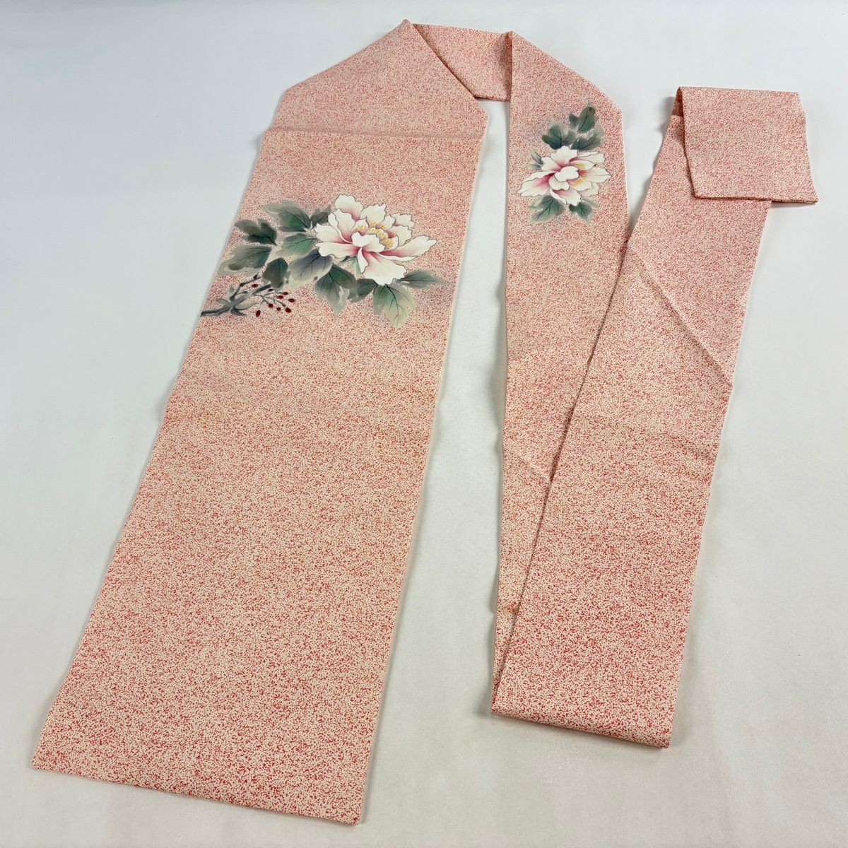 名古屋帶 優品級 牡丹 茜 純蠶絲