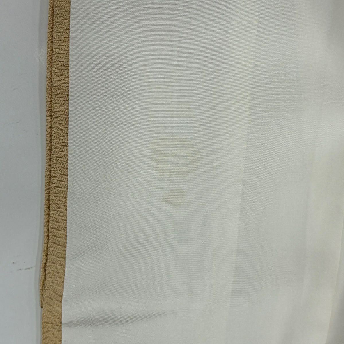 付下 身長156cm 袖長61.5cm S 雙層 色紙 花鳥 刺繡 金彩裝飾 淺橙 純蠶絲 優品級 一個紋