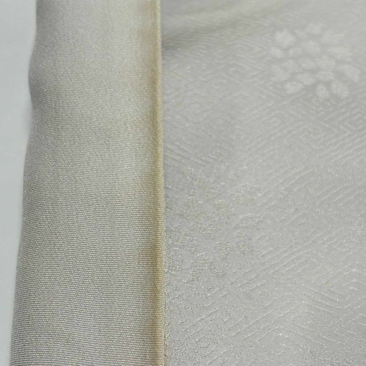訪問服 身長155.5cm 袖長64cm M 雙層 草花紋紋 楓 金絲 金銀彩 灰 純蠶絲 名品級