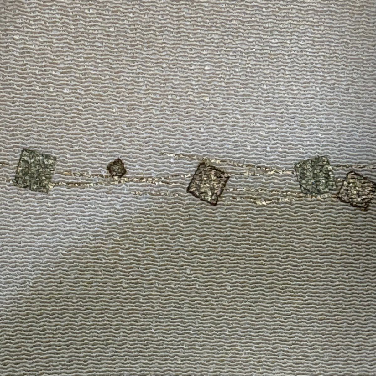 付下 身長161cm 袖長65cm M 雙層 山並 松樹梅花 刺繡 金彩裝飾 淺橙 純蠶絲 優品級