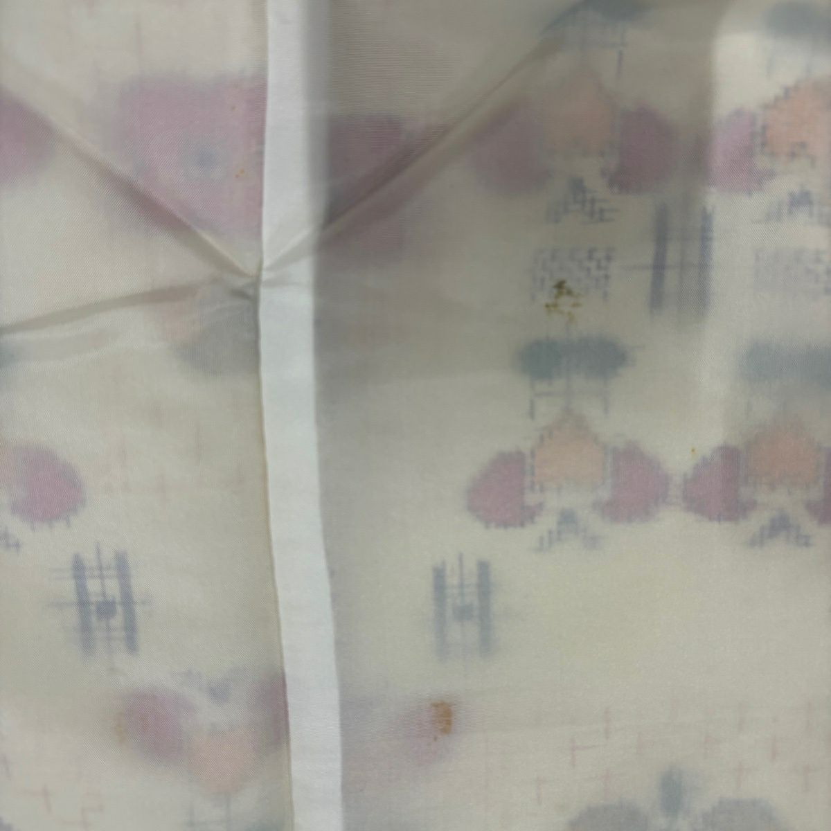 【美品】 紬織 身長159.5cm 袖長62cm S 雙層 證書附 草花紋紋 變形市松樹 薄黃 純蠶絲 優品級