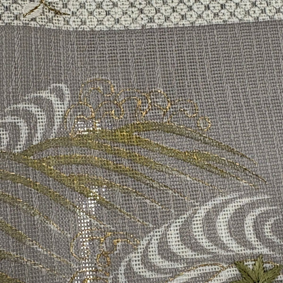 付下 身長172cm 袖長65.5cm M 薄料 波 吹寄 金銀彩 刺繡 薄小豆 純蠶絲 優品級
