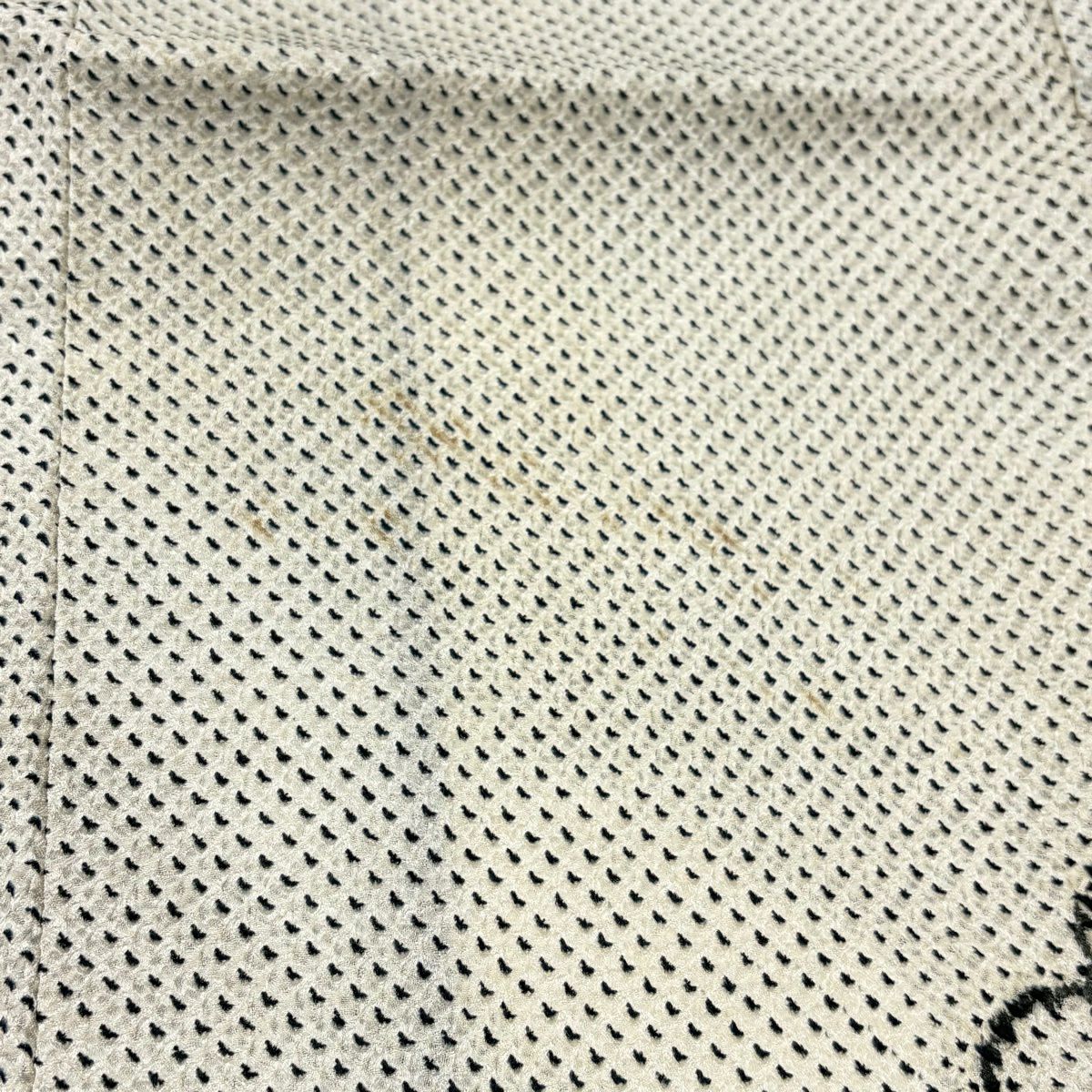 訪問服 身長155.5cm 袖長62cm S 雙層 秋草紋 雲紋 刺繡 總絞染 灰白 純蠶絲 秀品級
