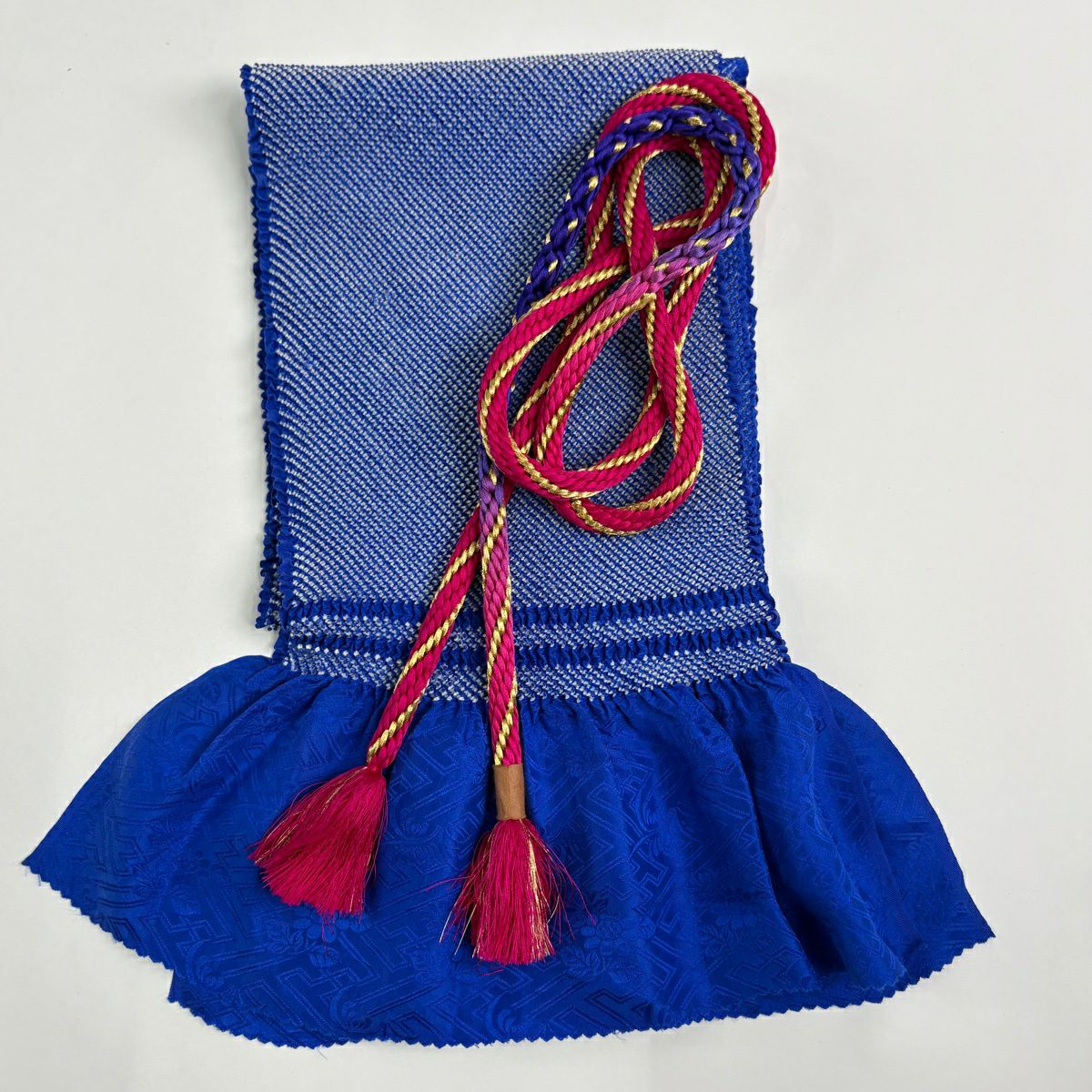 【美品】振袖禮服 身長168.5cm 袖長68.5cm L 雙層 袋帶全套 樱花 草花紋紋 金金箔 漸層 青綠 純蠶絲 名品級