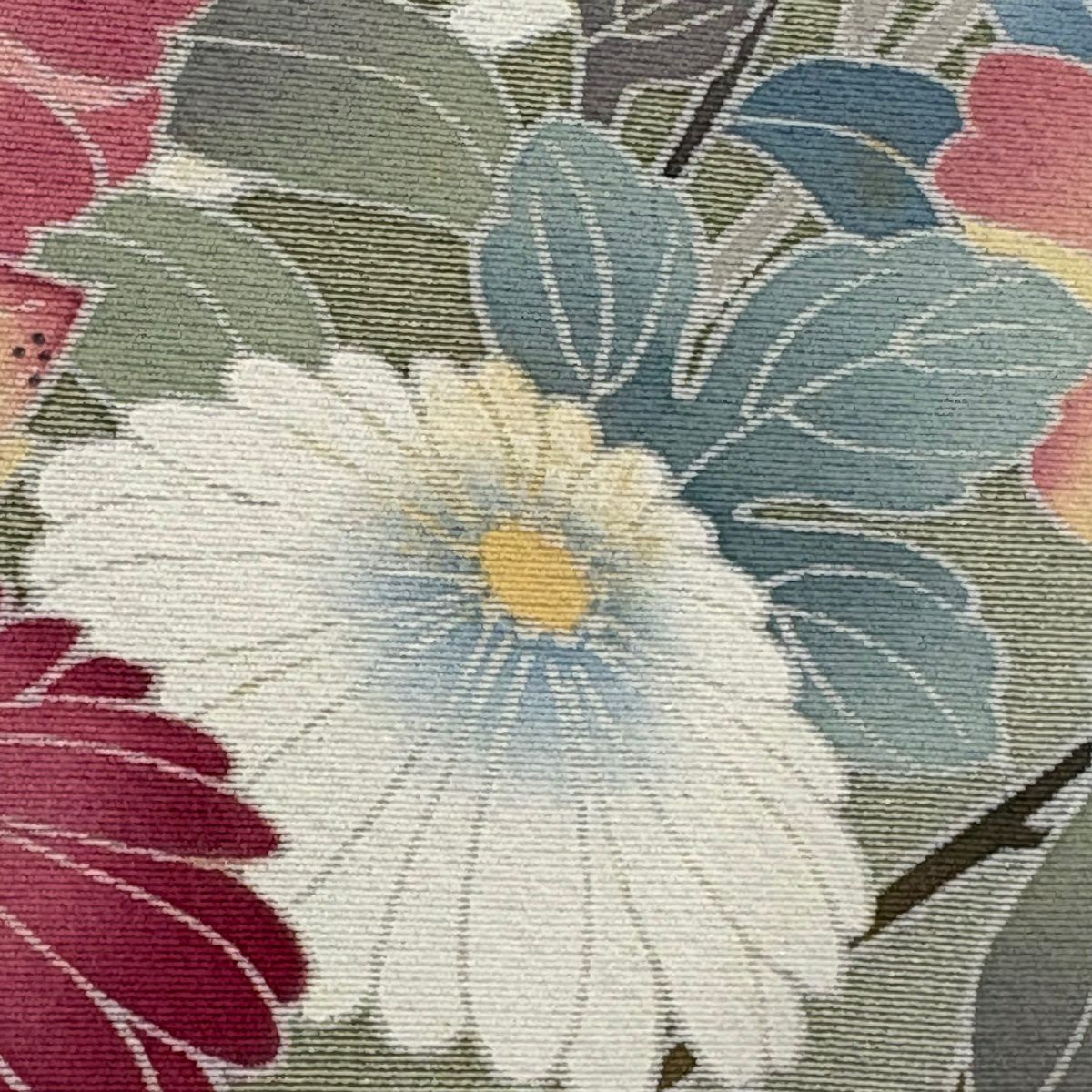 訪問服 身長156cm 袖長66cm M 雙層 落款あり 菊花 枝梅花 灰綠 純蠶絲 名品級